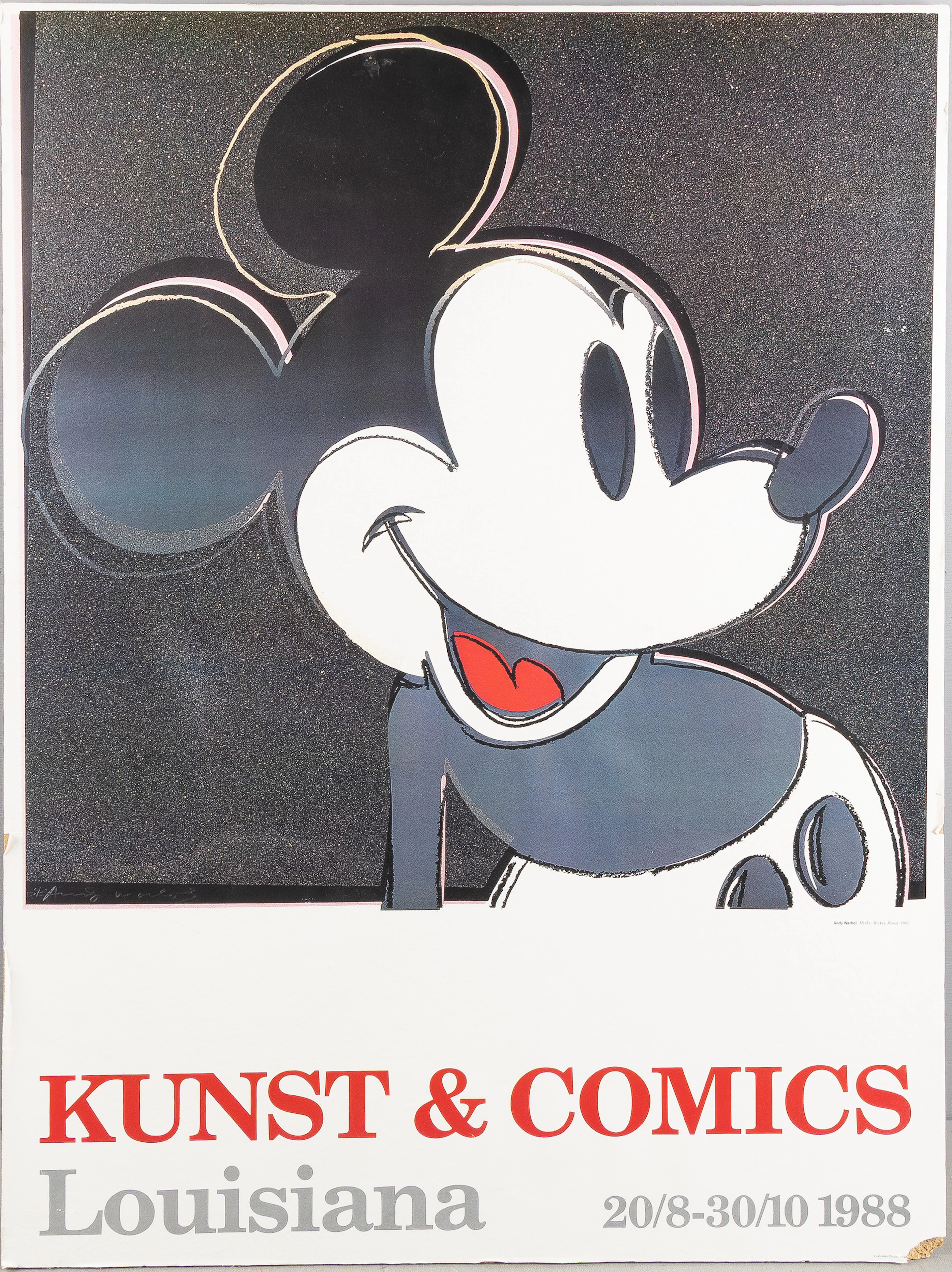 AFFISCH, Kunst & Comics, Louisiana 1988, osignerad.