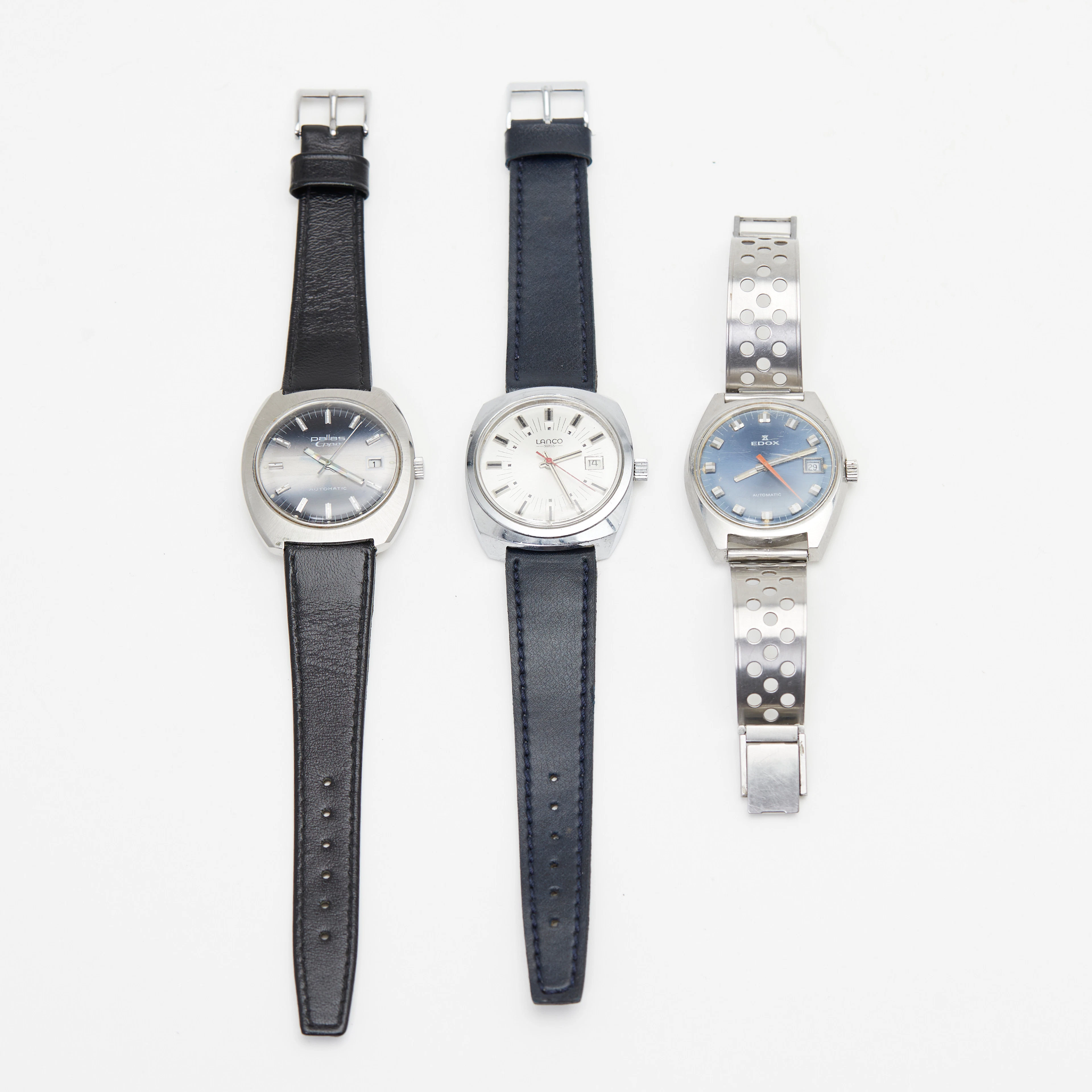 PALLAS EPPO, LANCO, EDOX ETC., Konvolut Armbanduhren, 20. Jahrhundert. (3).