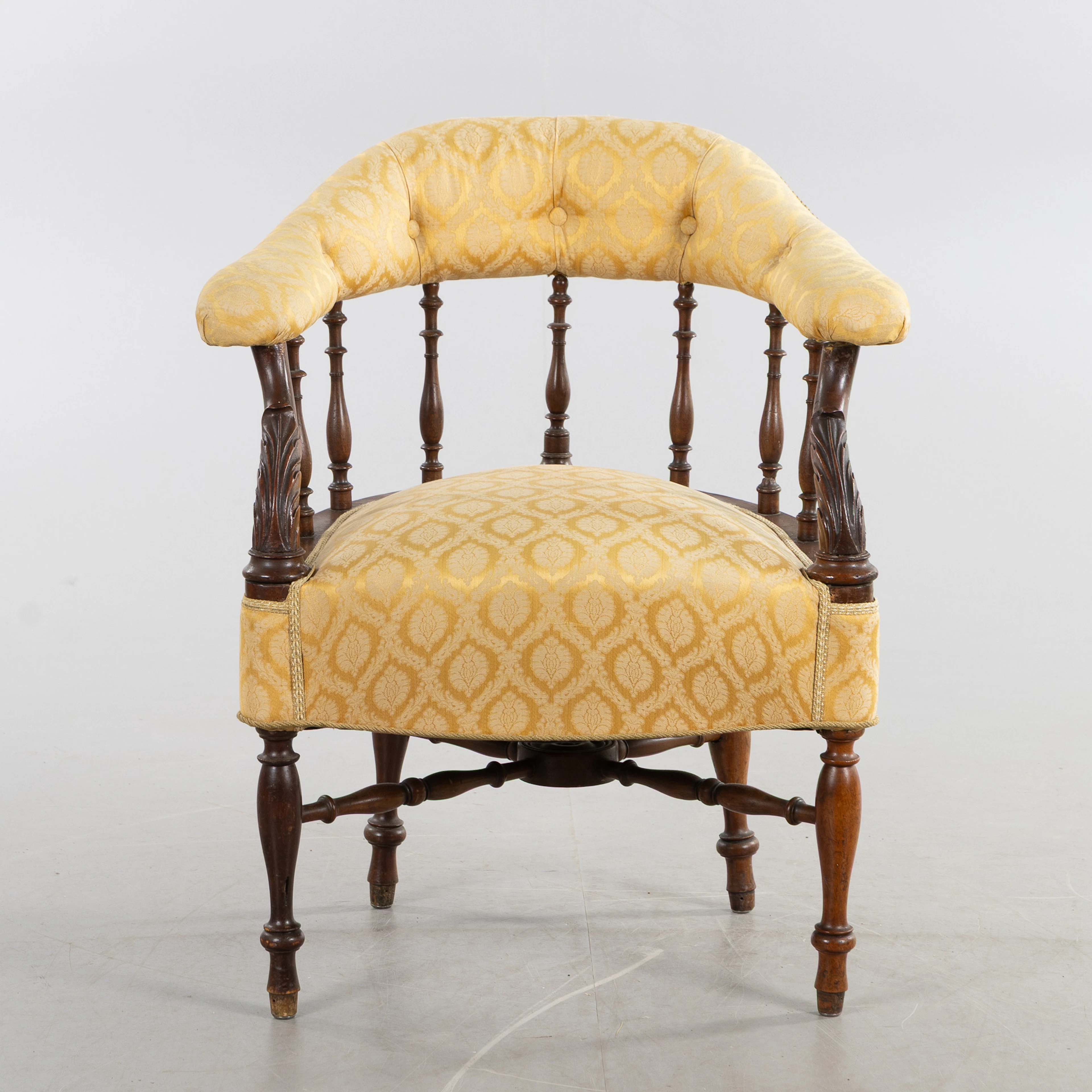 KARMSTOL, PUDERSTOL, omkring 1880, Directoire, mahogny.