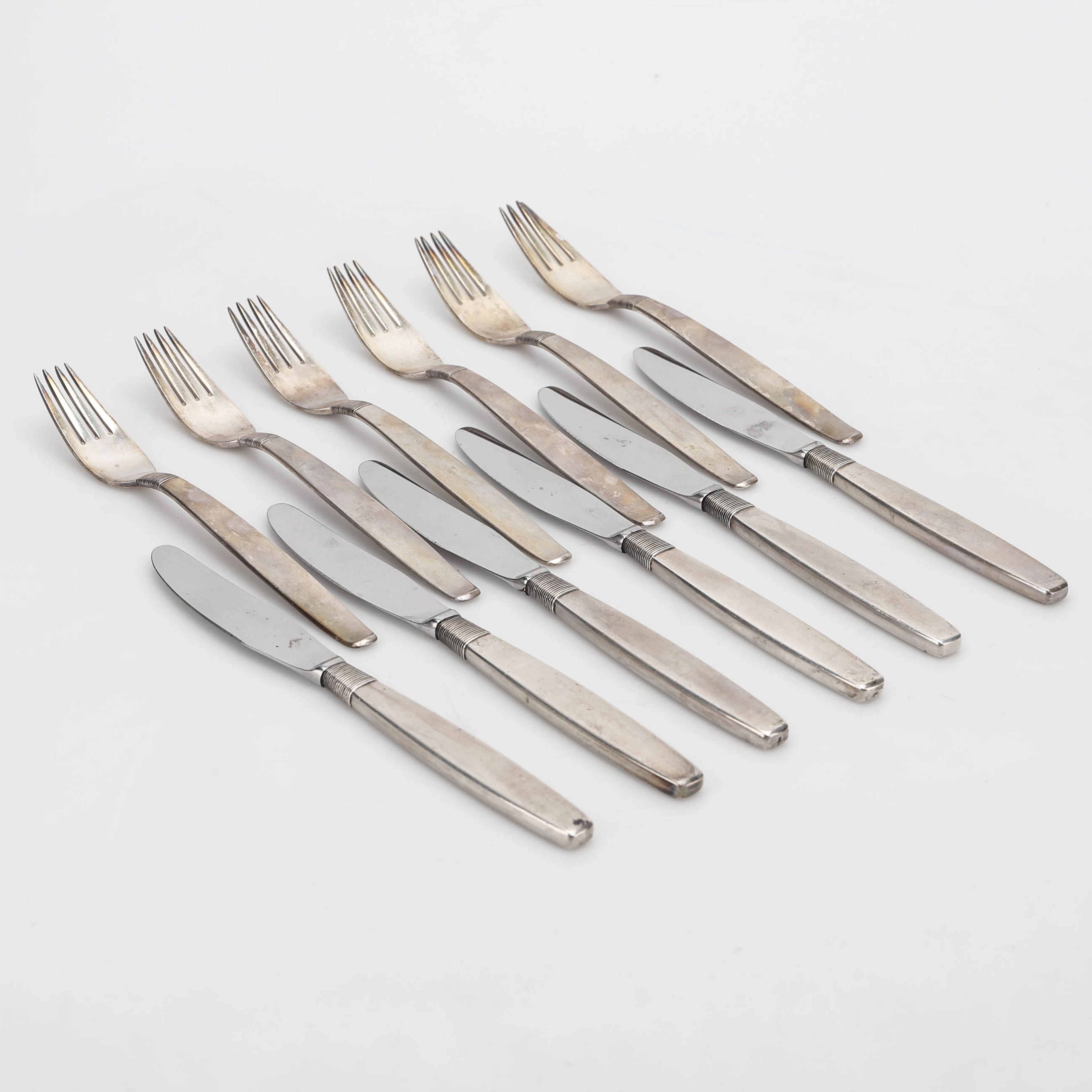 SILVERBESTICK, 12 delar, Hingelberg, sterlingsilver, Danmark.