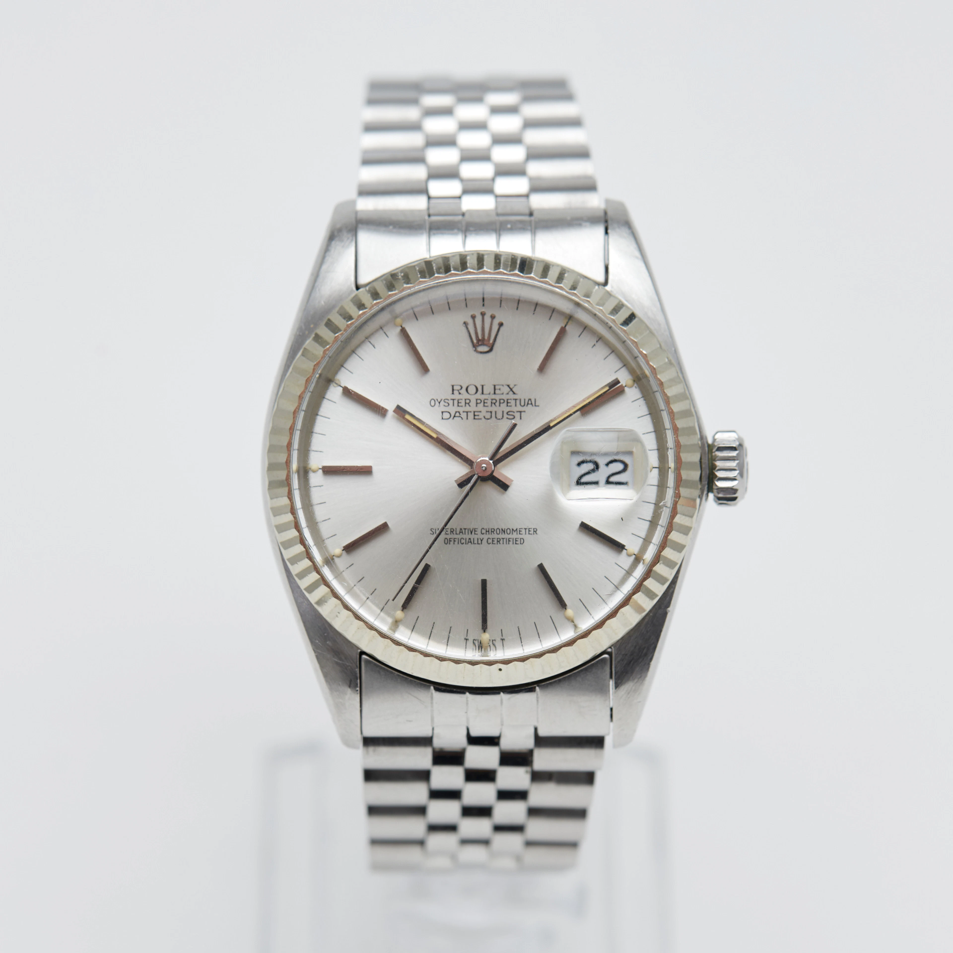 ROLEX. Armbanduhr, Modell 'Datejust', "T SWISS T Dial" Automatikwerk