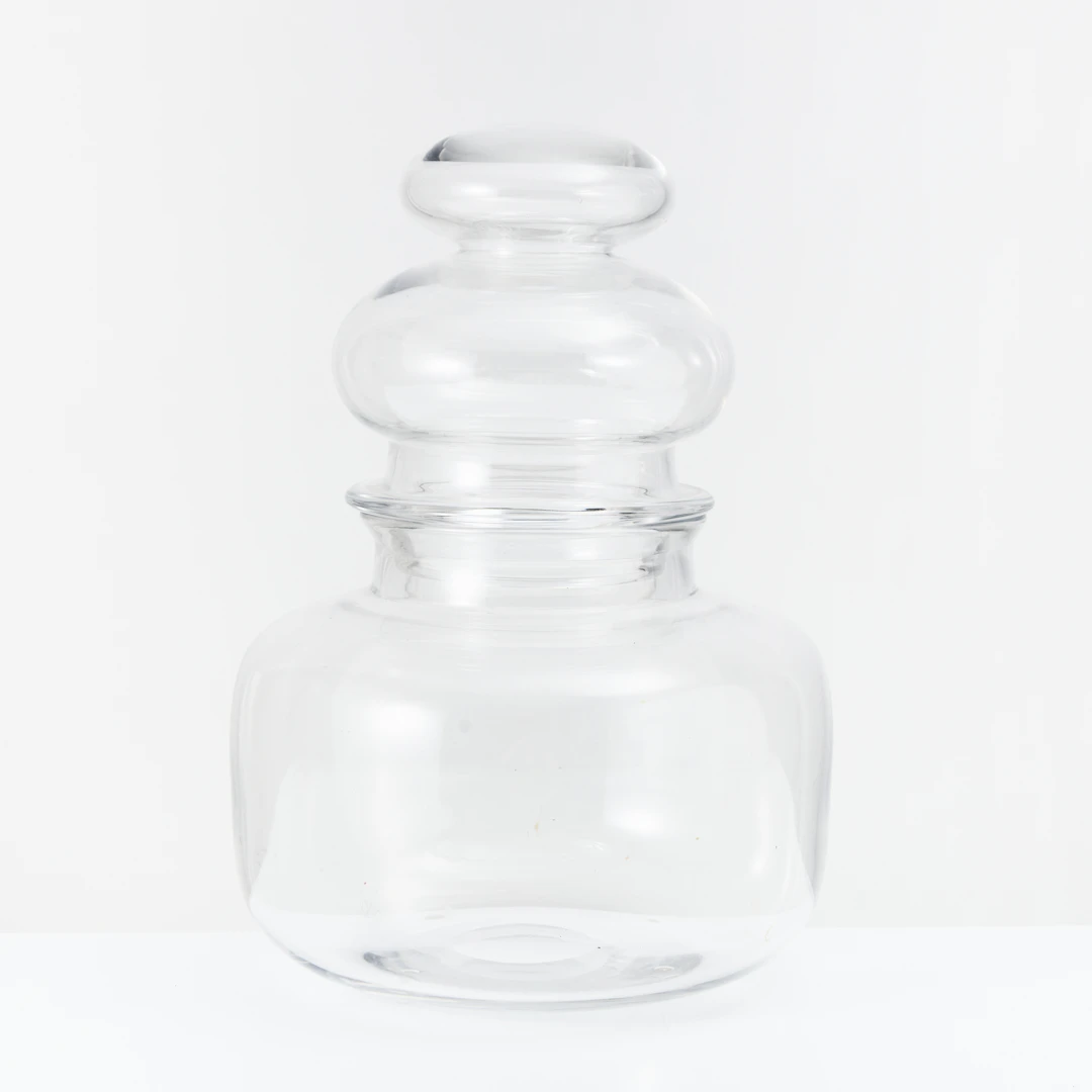 INGEBORG LUNDIN. Kärl med lock, glas, signerad, Orrefors Expo, D-319 67.