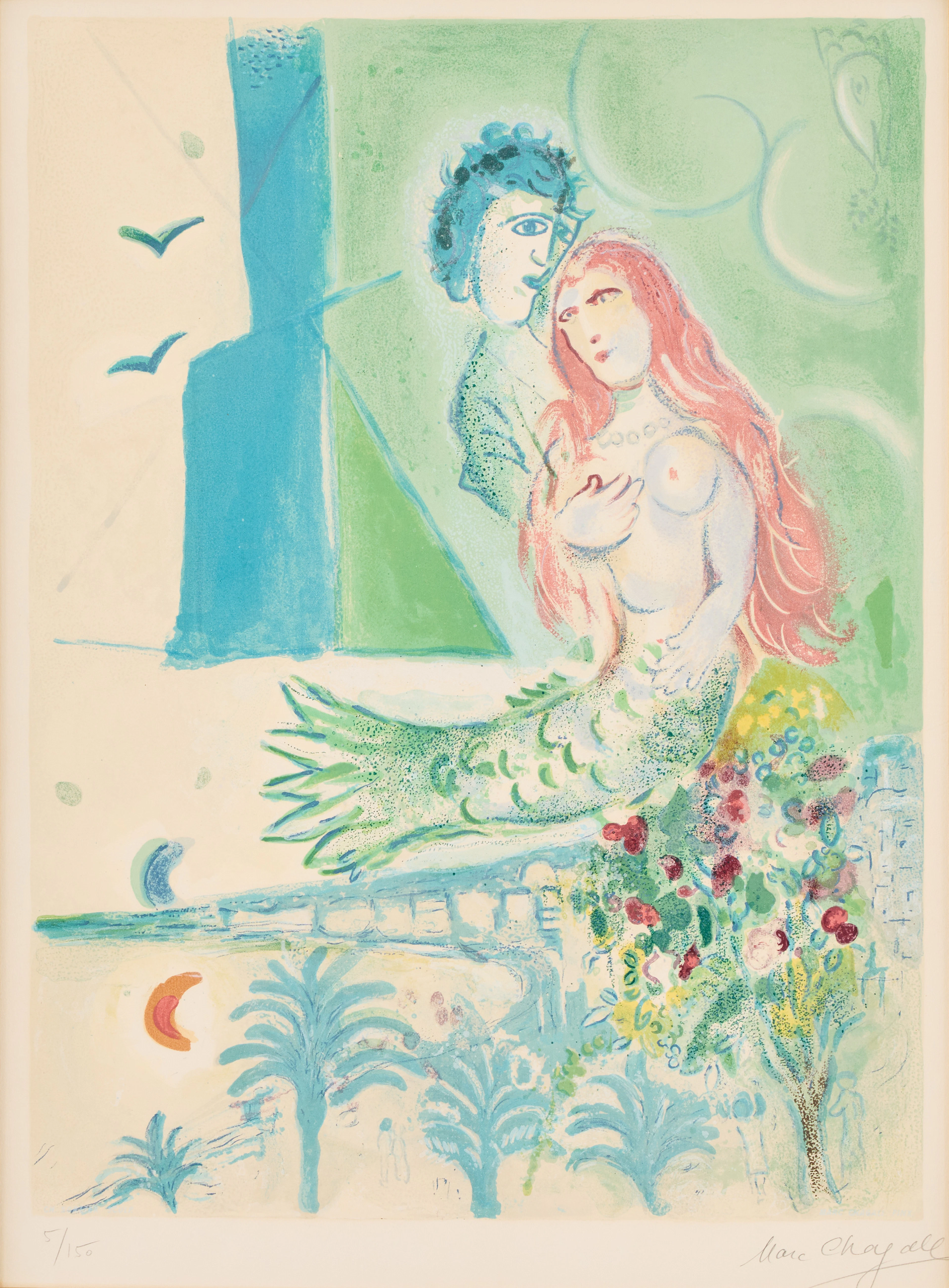 MARC CHAGALL. After. "Sirène au Poête" from "Nice et la Côte d'Azur".