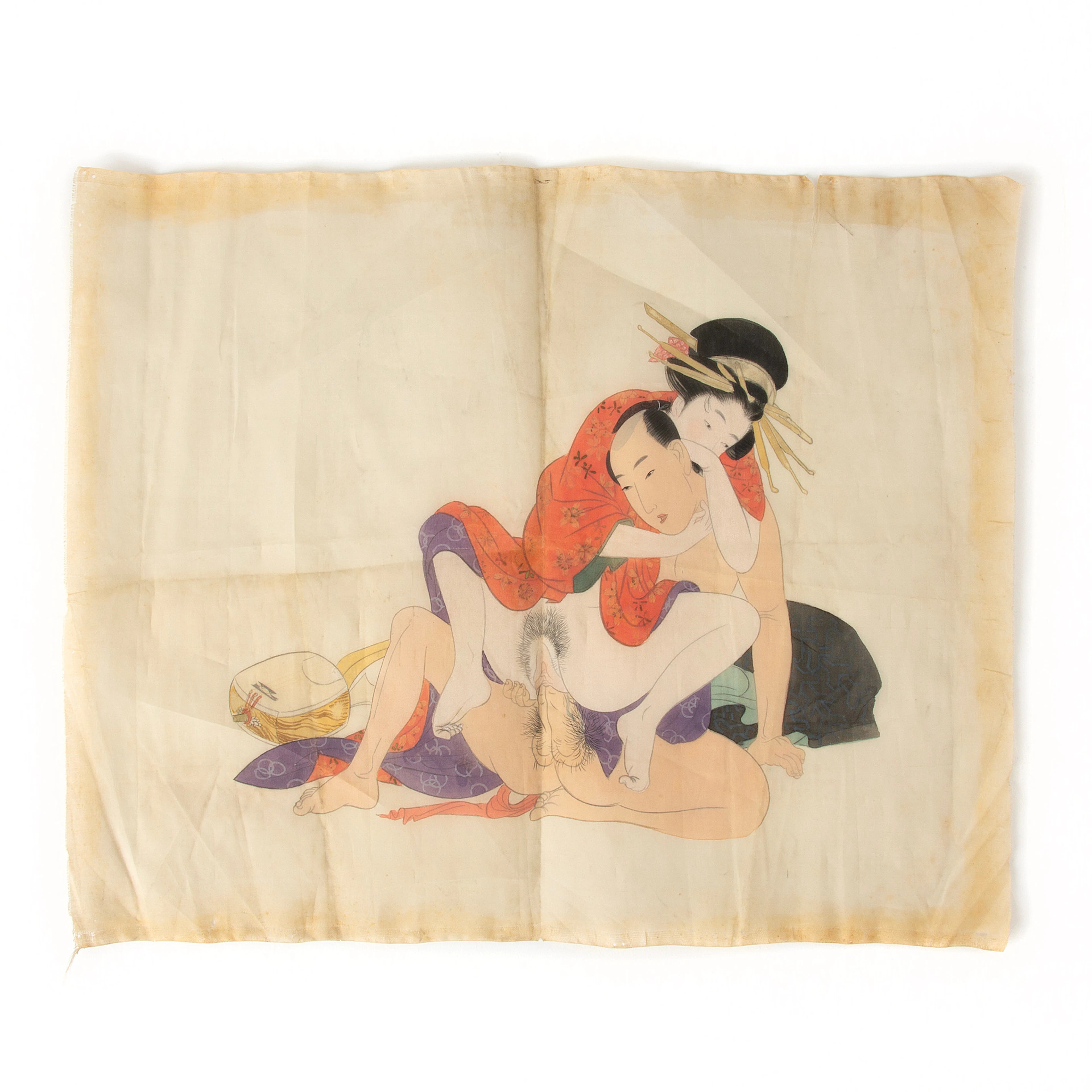 Akvarell på siden, shunga, Japan.