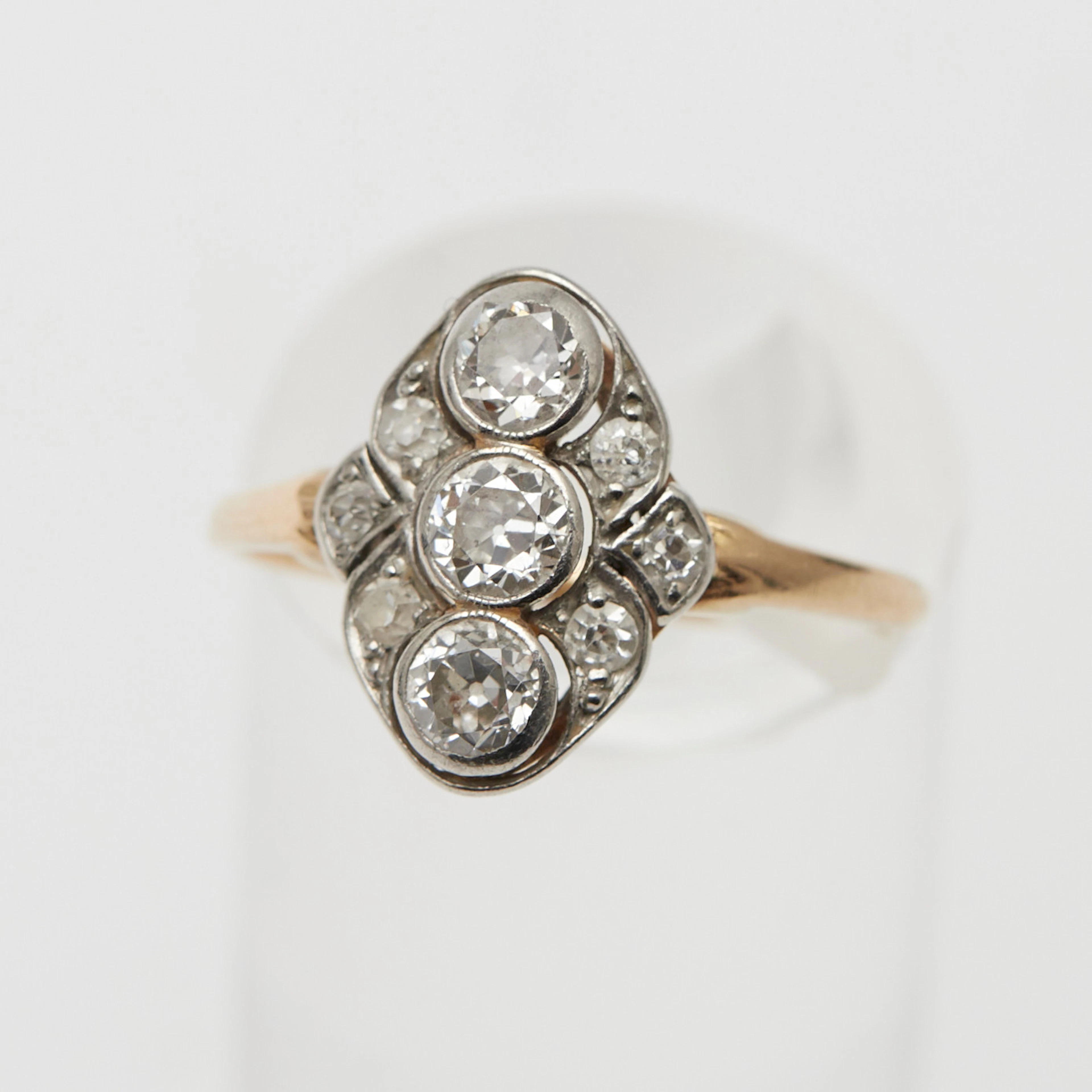 RING, 585er Gelbgold, Diamanten.