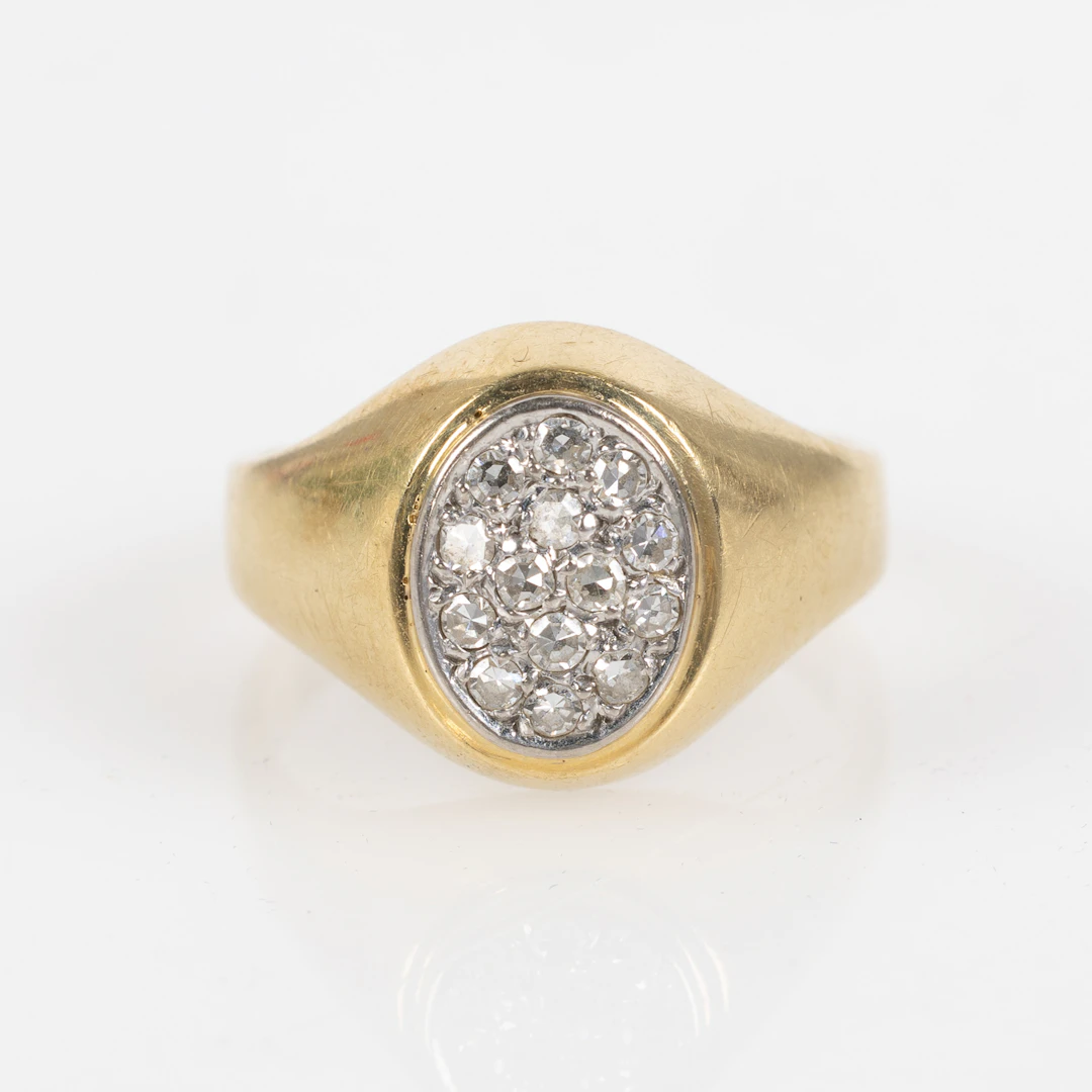 RING, 18K guld, diamanter, importstämpel.
