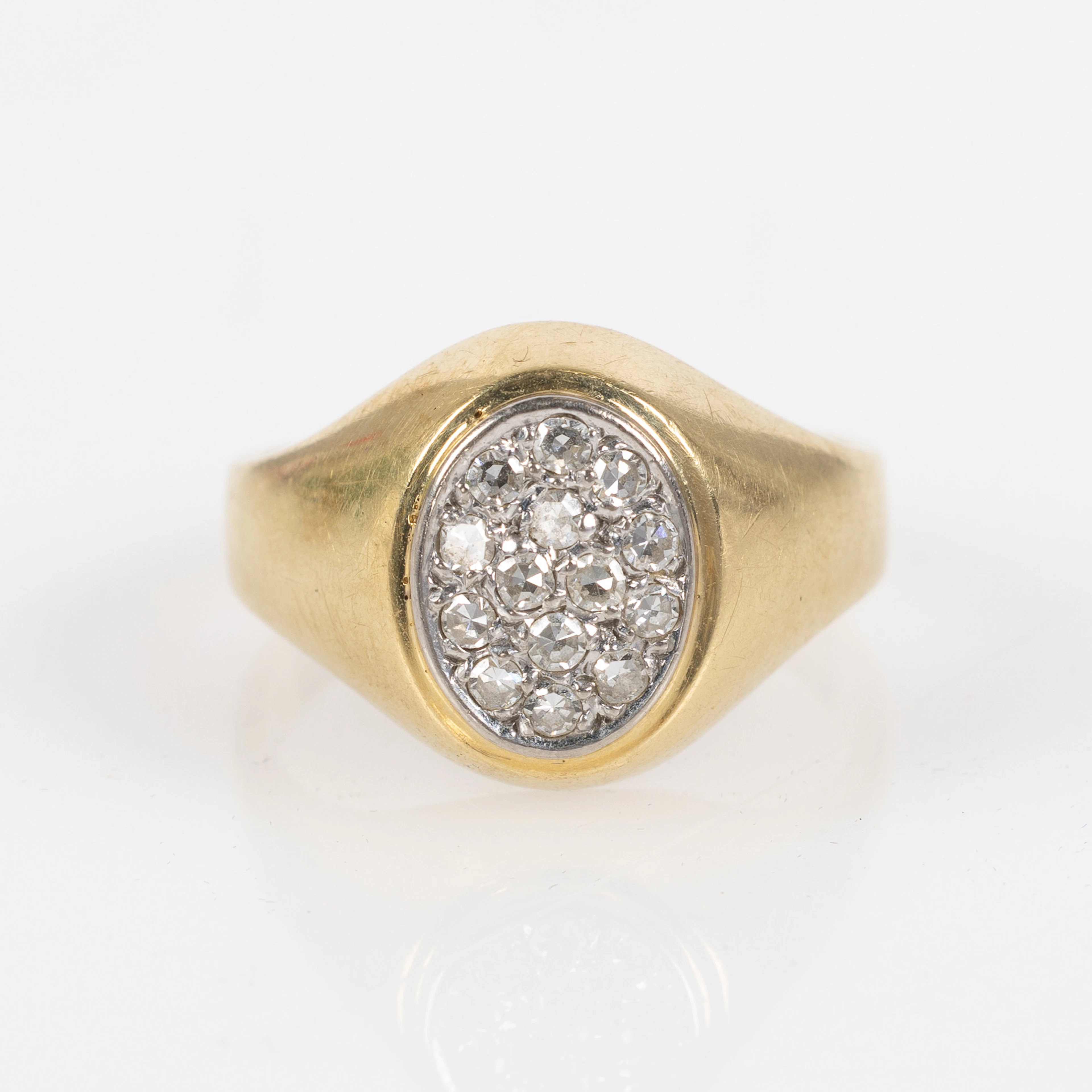 RING, 18K guld, diamanter, importstämpel.