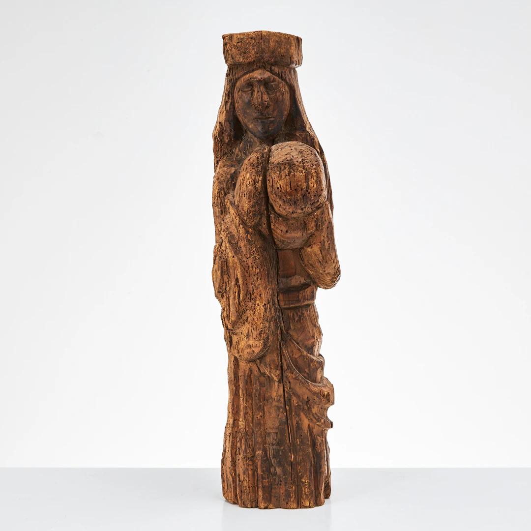 SAKRAL SKULPTUR, 16/1700-tal, skuren i trä.