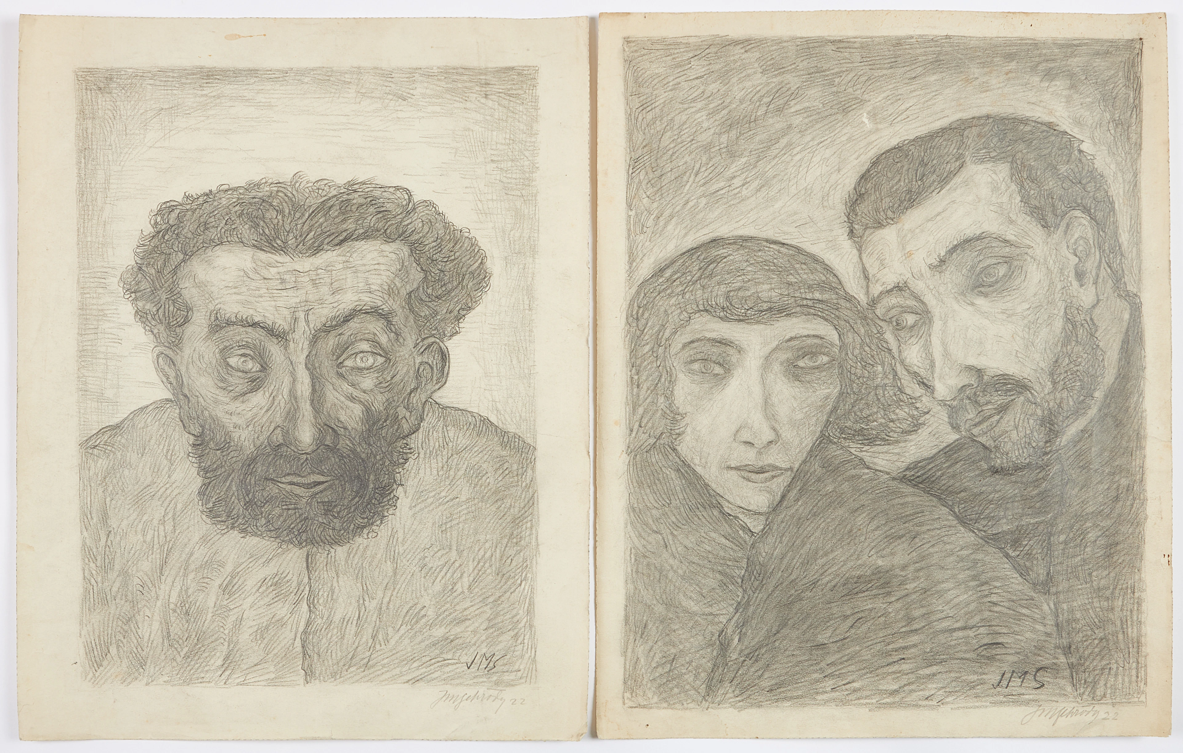JOSEF MARIA SCHRÖDER ( TYSK 1886-1962). Parporträtt respektive porträtt