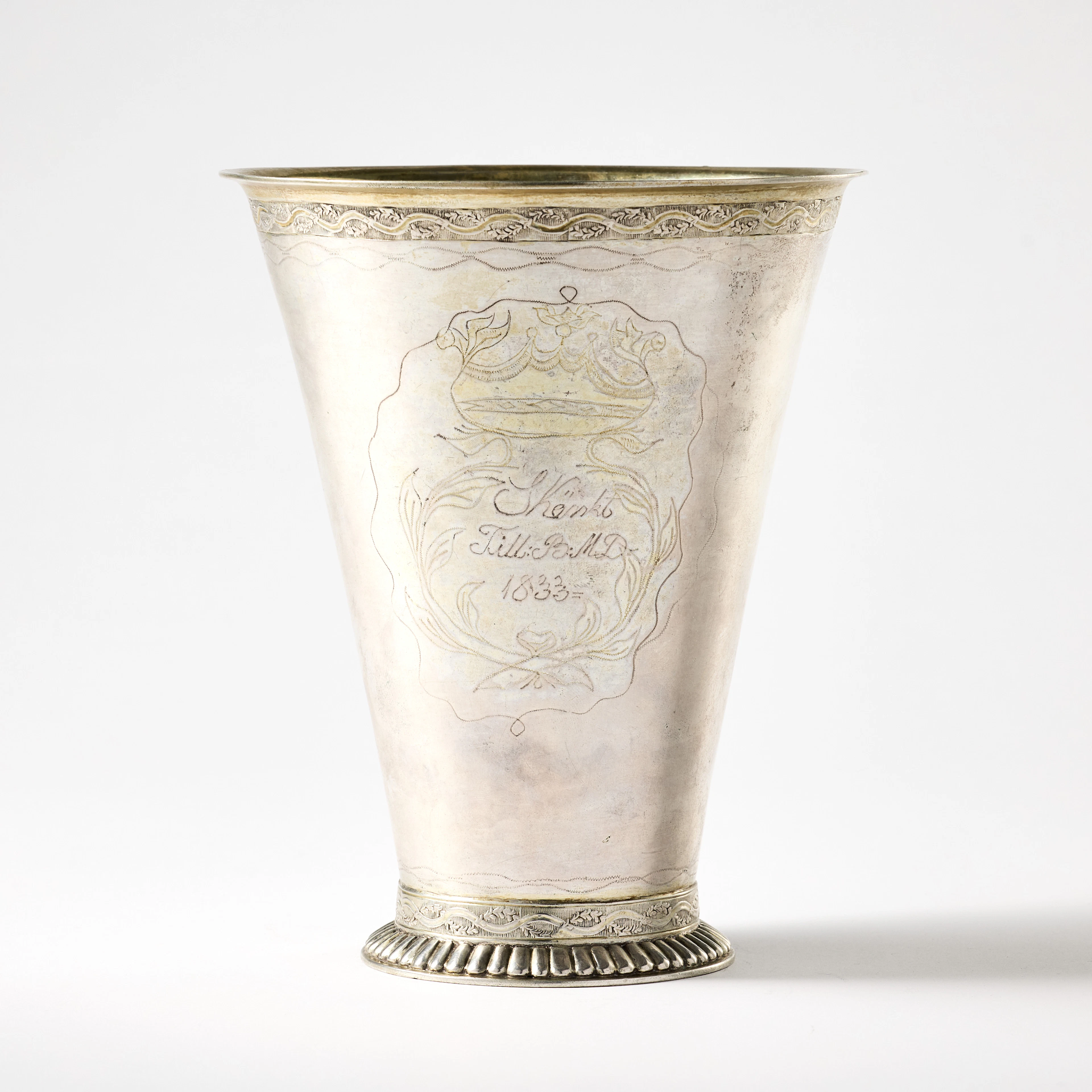 ERIK HOLMBERG. Bröllopsbägare, silver, Lund, 1791.