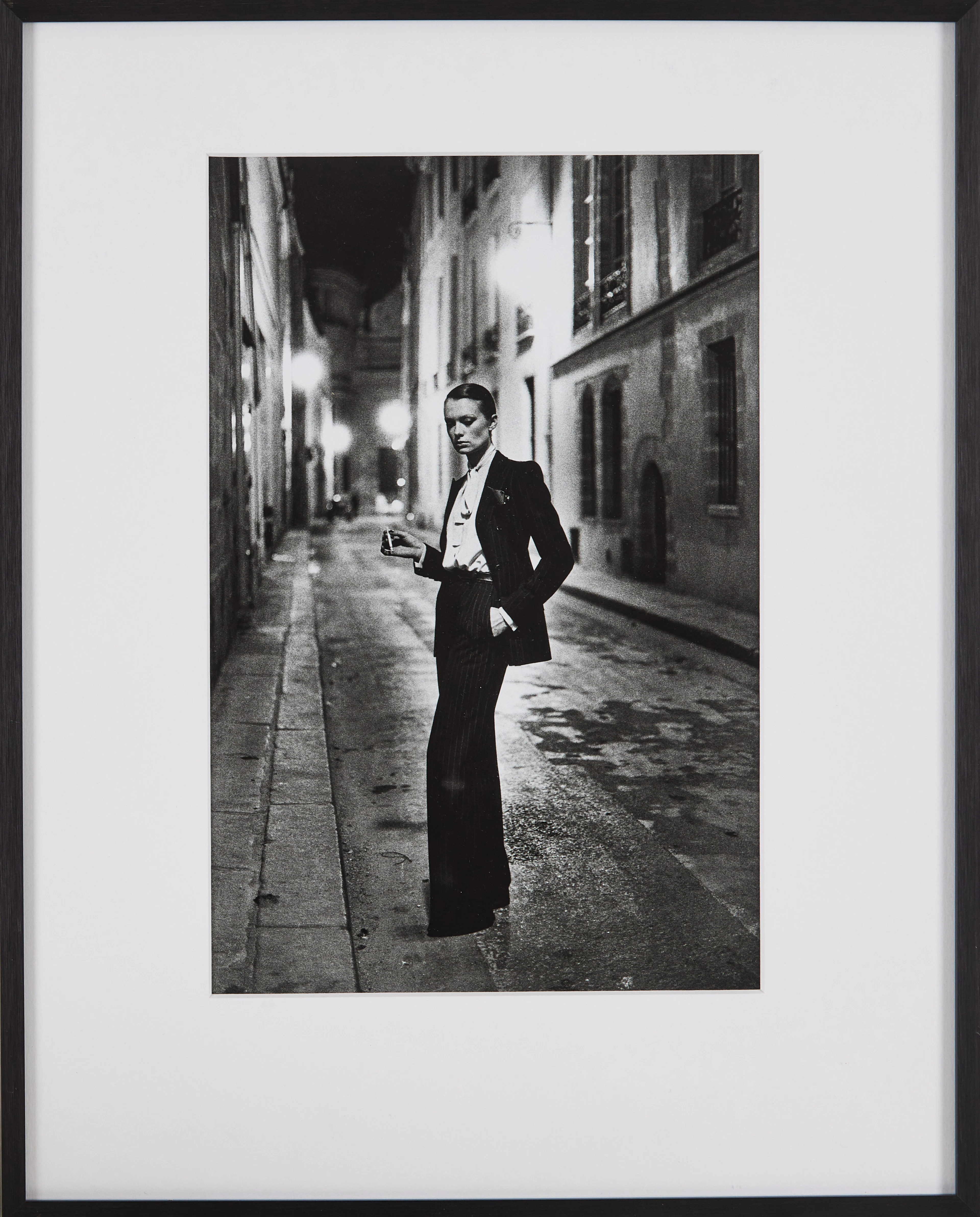 HELMUT NEWTON. Efter, "Rue Aubriot, Yves Saint-Laurent, French Vogue.