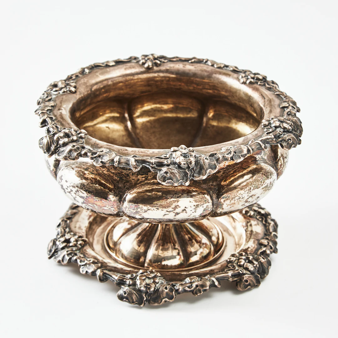PETTER GÖKBLAD, skål på fot, silver, Göteborg 1859.