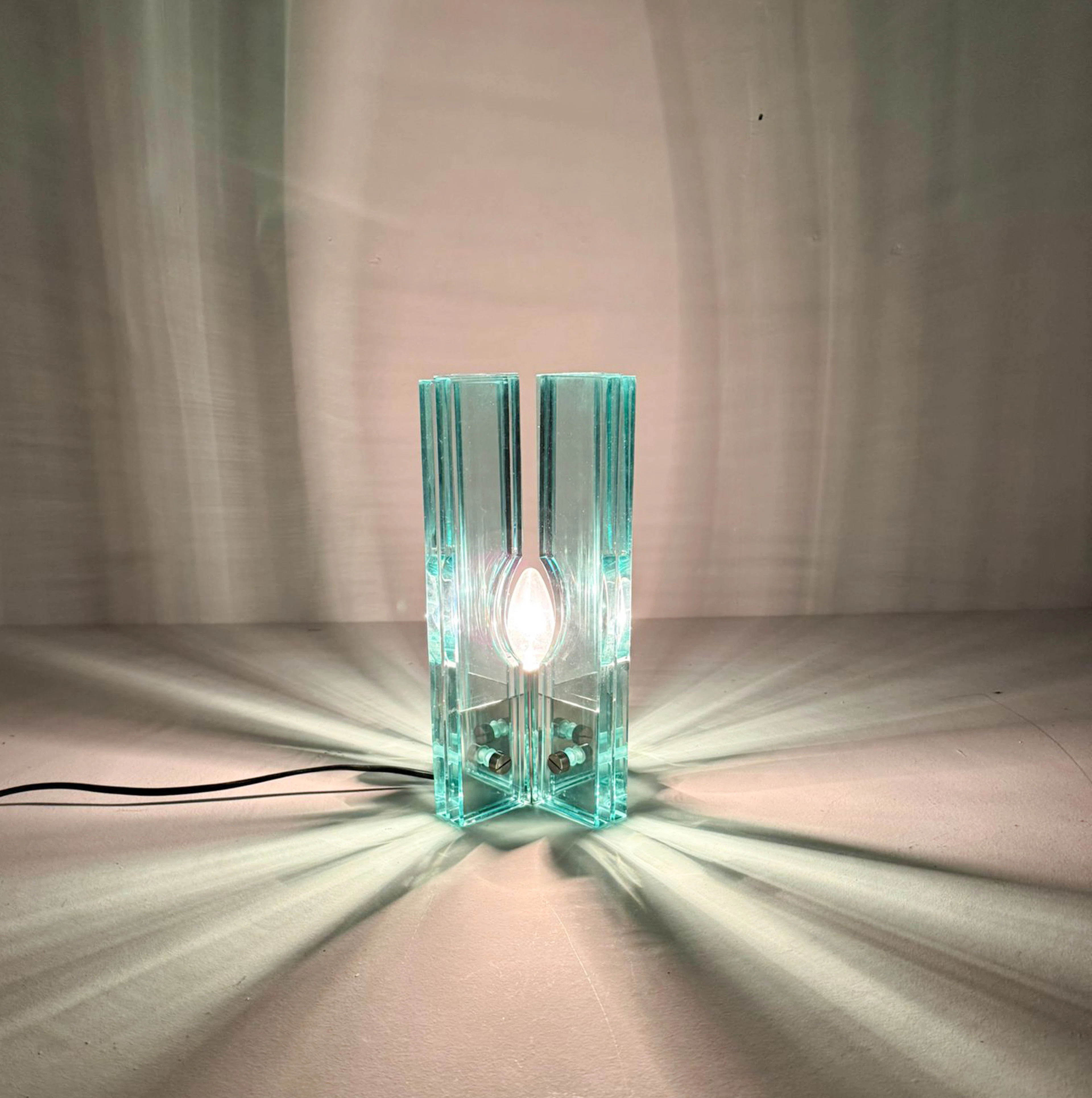 Tischlampe/Glasobjekt von Giorgio Reggiori für Gallotti & Radice