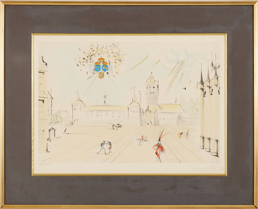 SALVADOR DALÍ. "Stockholms Slott" (The Royal Castle Stockholm), gjord