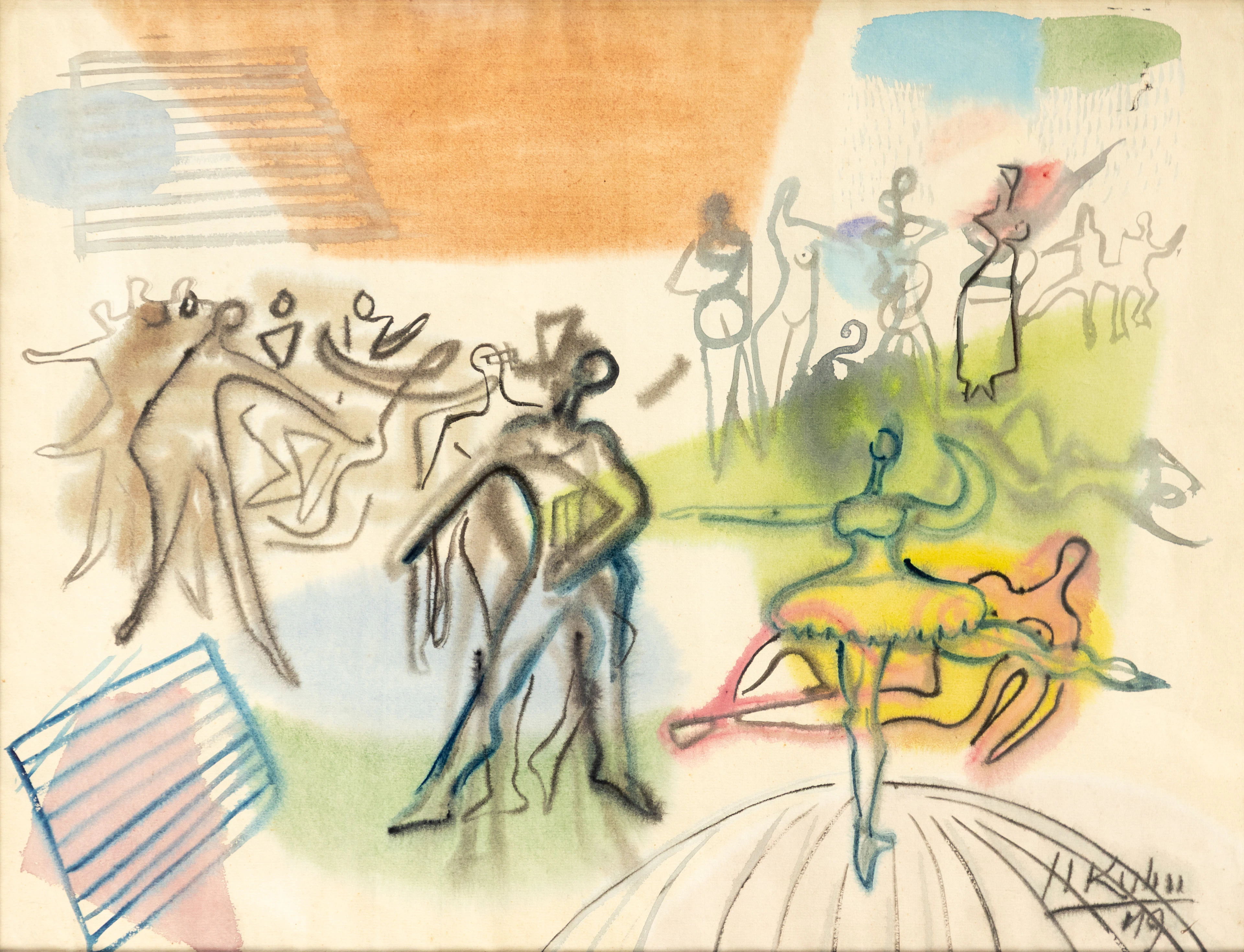 HANS KUHN (1905-1991). Tanzende Paare.