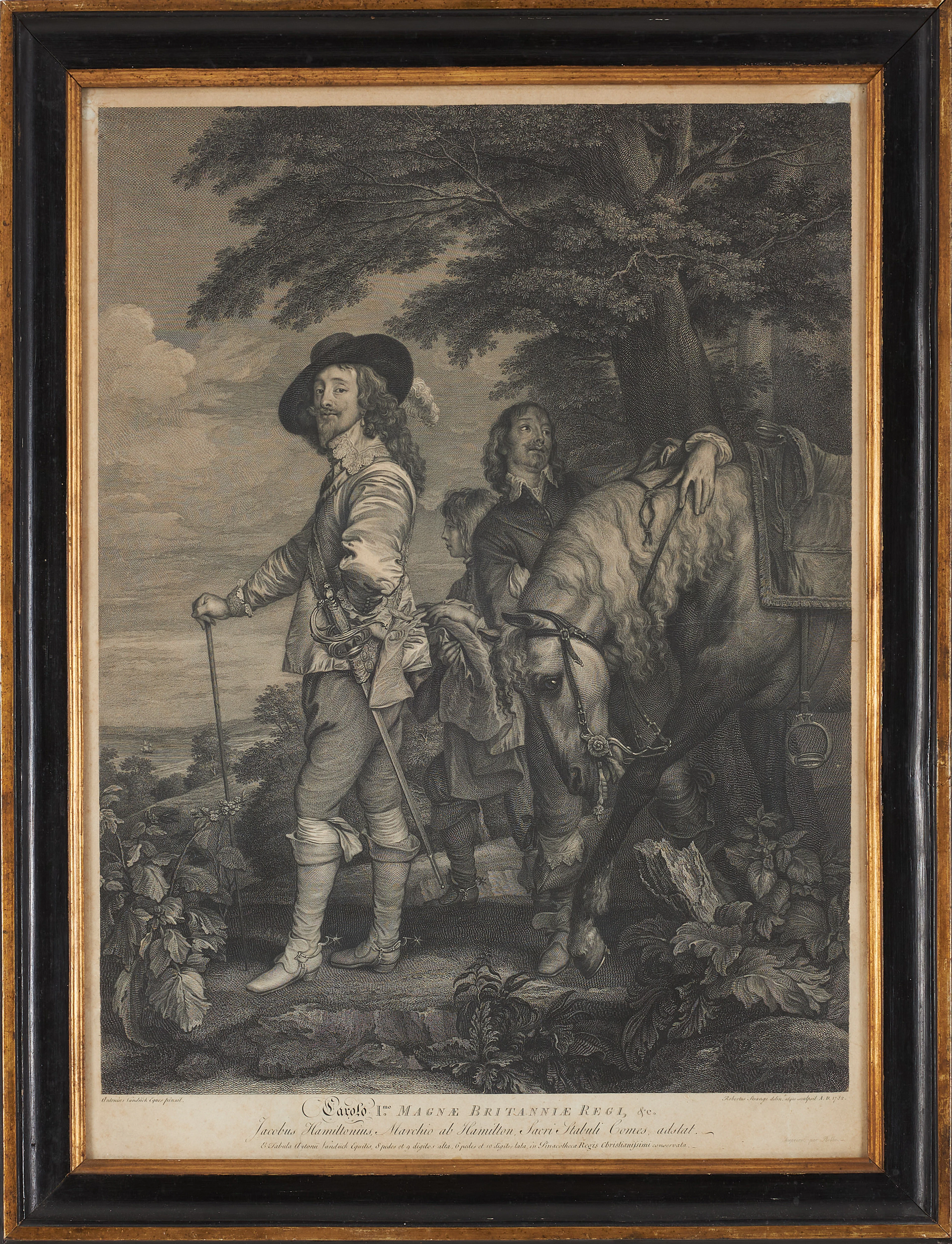 ANTONIS VAN DYCK. EFTER. Gravyr, "Charles I and the Duke of Hamilton", 1782.