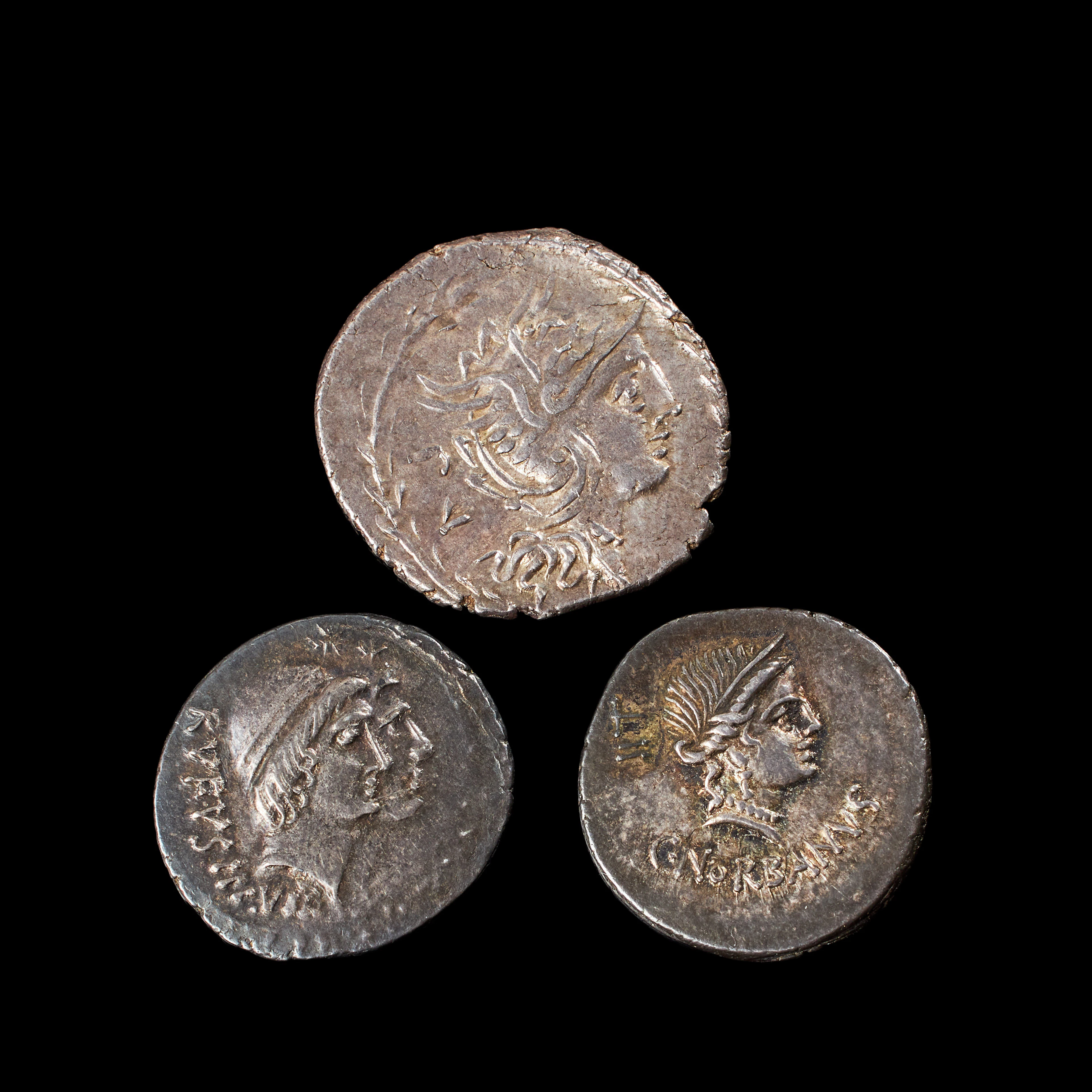 SILVERMYNT, 3 st, romersk republik, Lucilius Rufus, denarius präglad