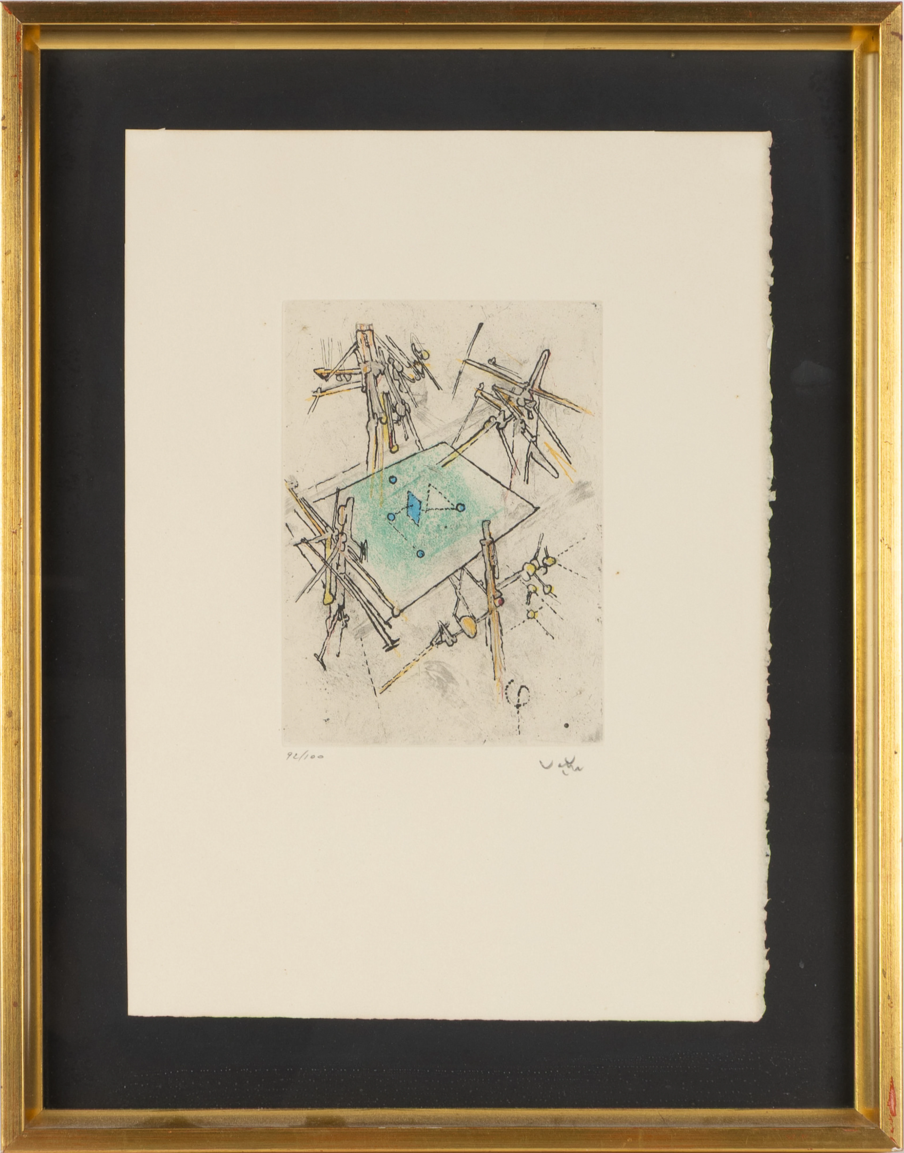 ROBERTO MATTA. Färglitografi, signerad och numrerad 92/100.