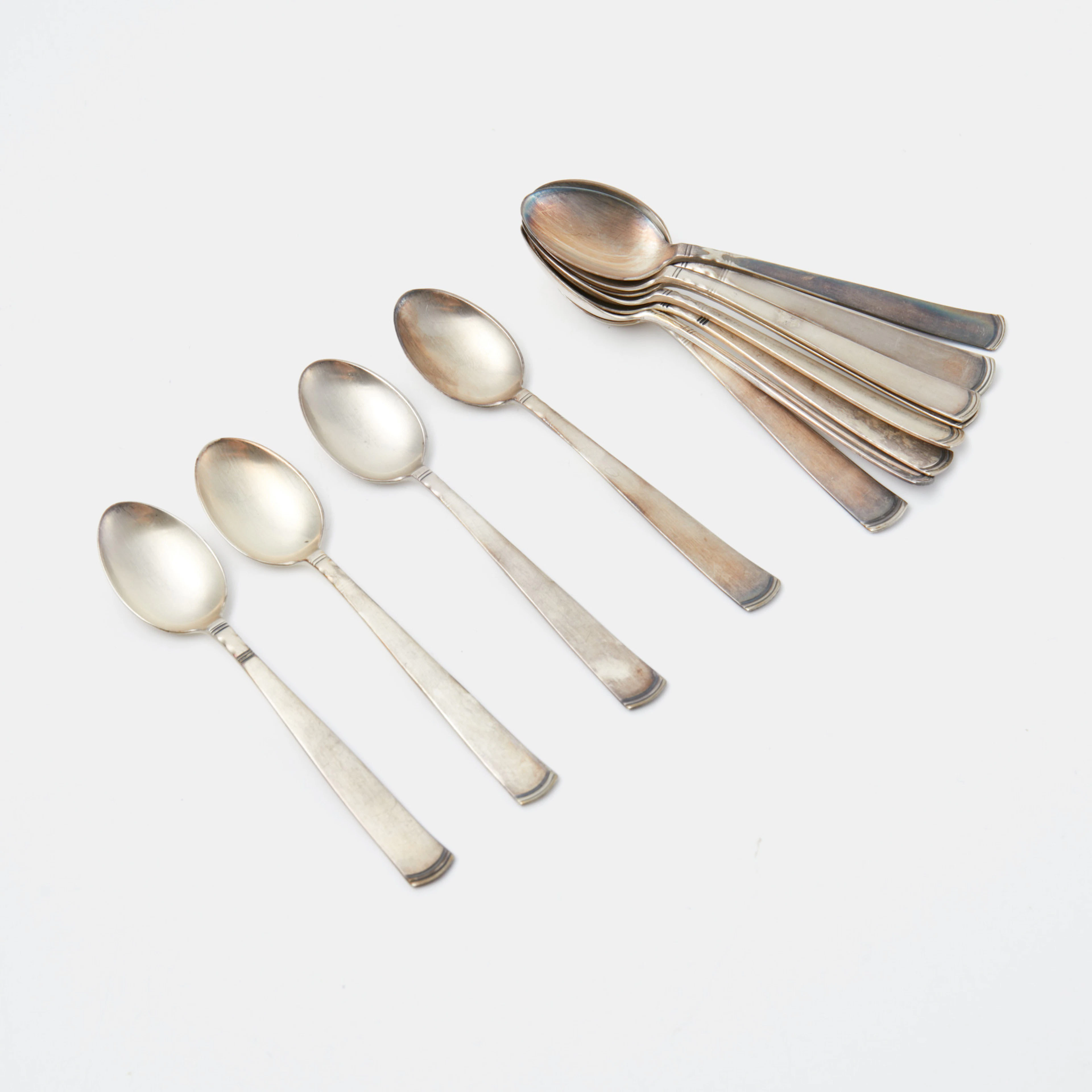 KAFFESKEDAR,12 st, silver, "Rosenholm", i etui, Guldsmedsaktiebolaget