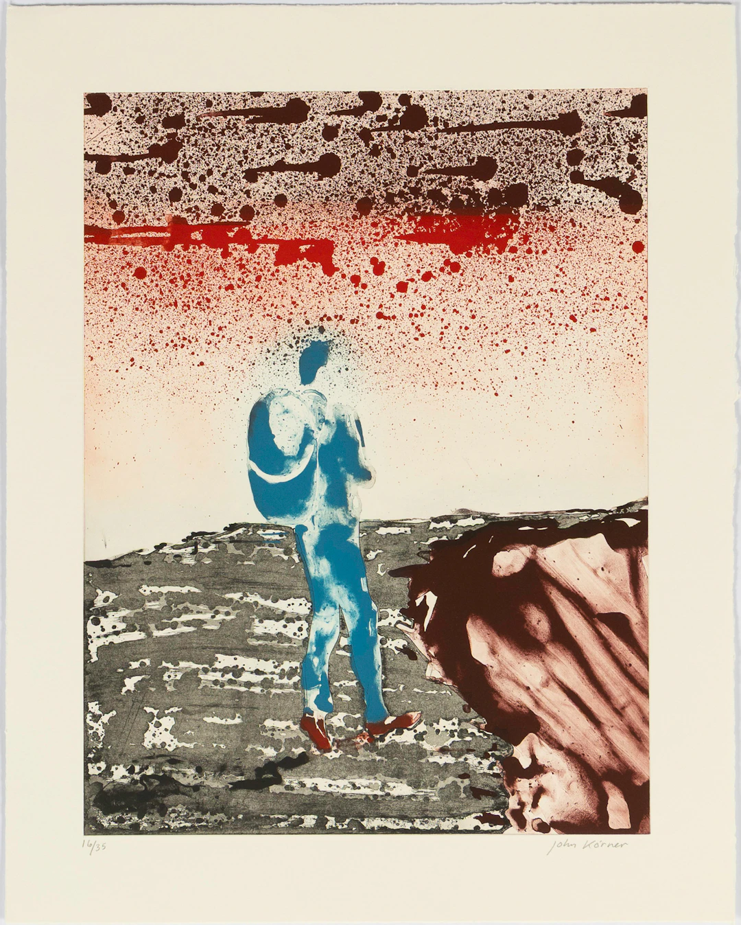 JOHN KÖRNER (DANMARK, FÖDD 1967). "Big man walking along the Gulf