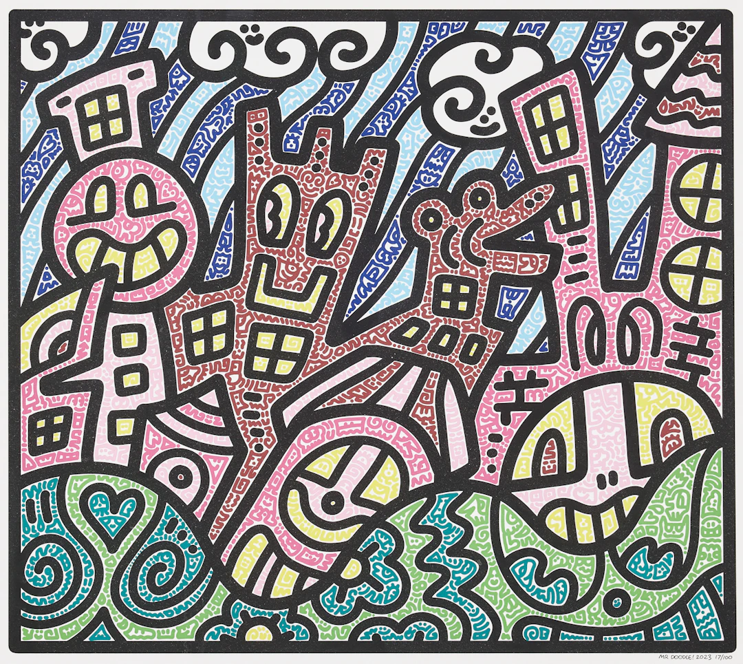 SAM COX (FÖDD 1993/94). "Pretty City", screen print.
