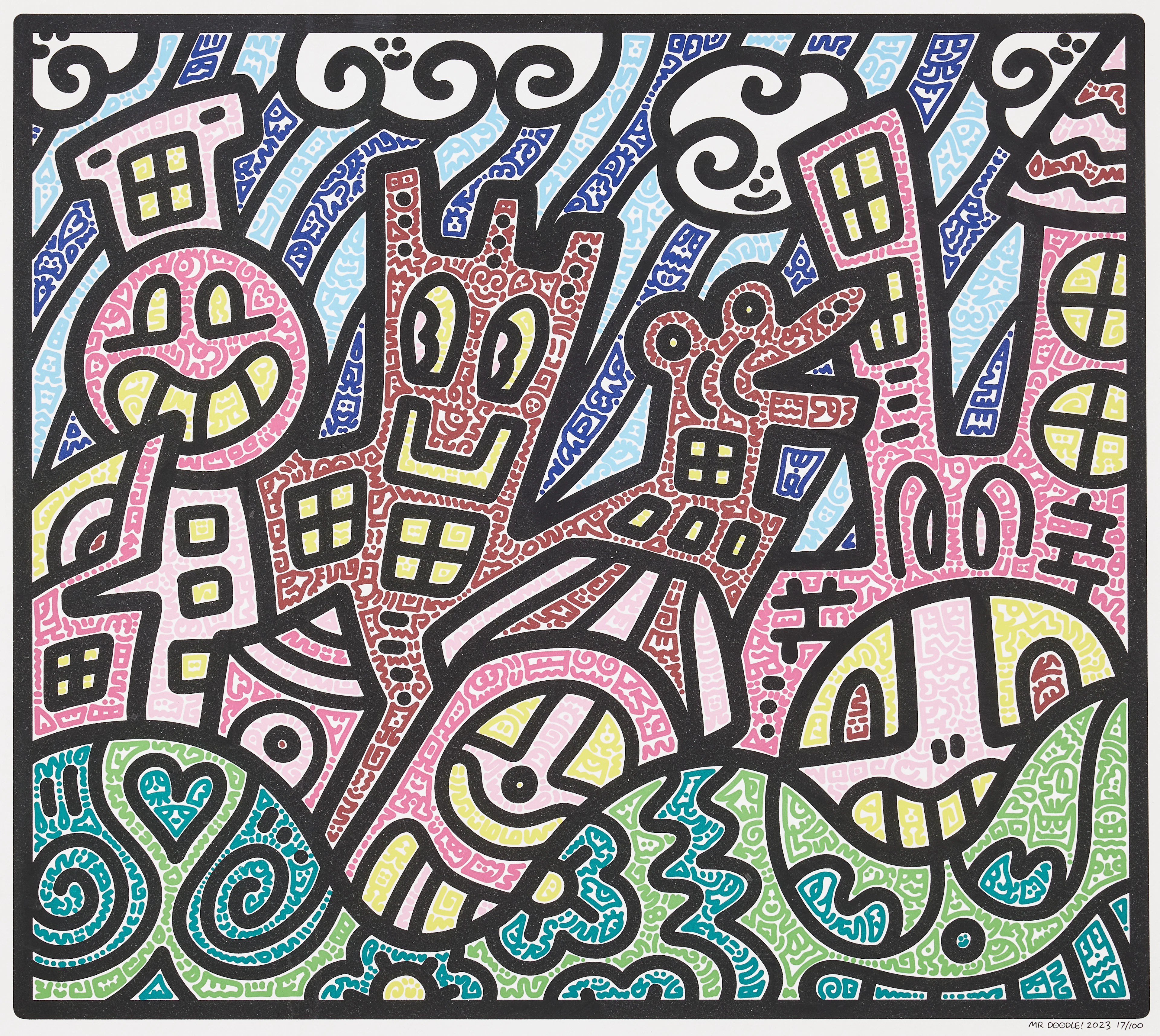 SAM COX (FÖDD 1993/94). "Pretty City", screen print.