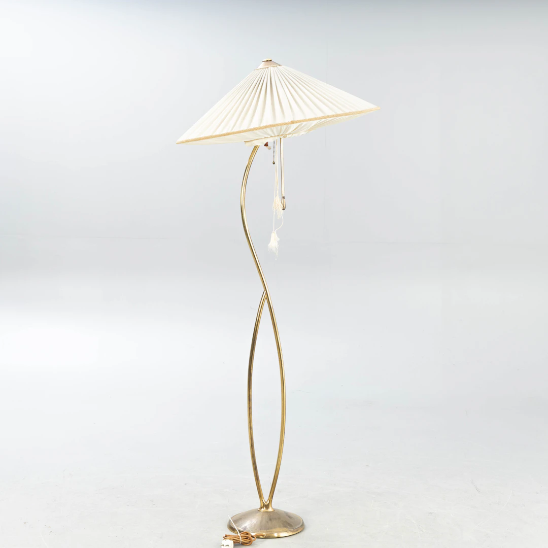 Messing Stehlampe, wohl Finland, 1950er Jahre.