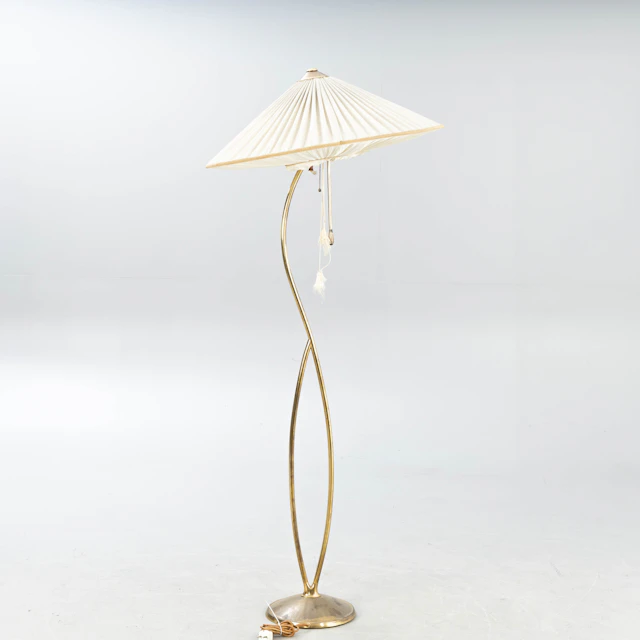 Messing Stehlampe, wohl Finland, 1950er Jahre.