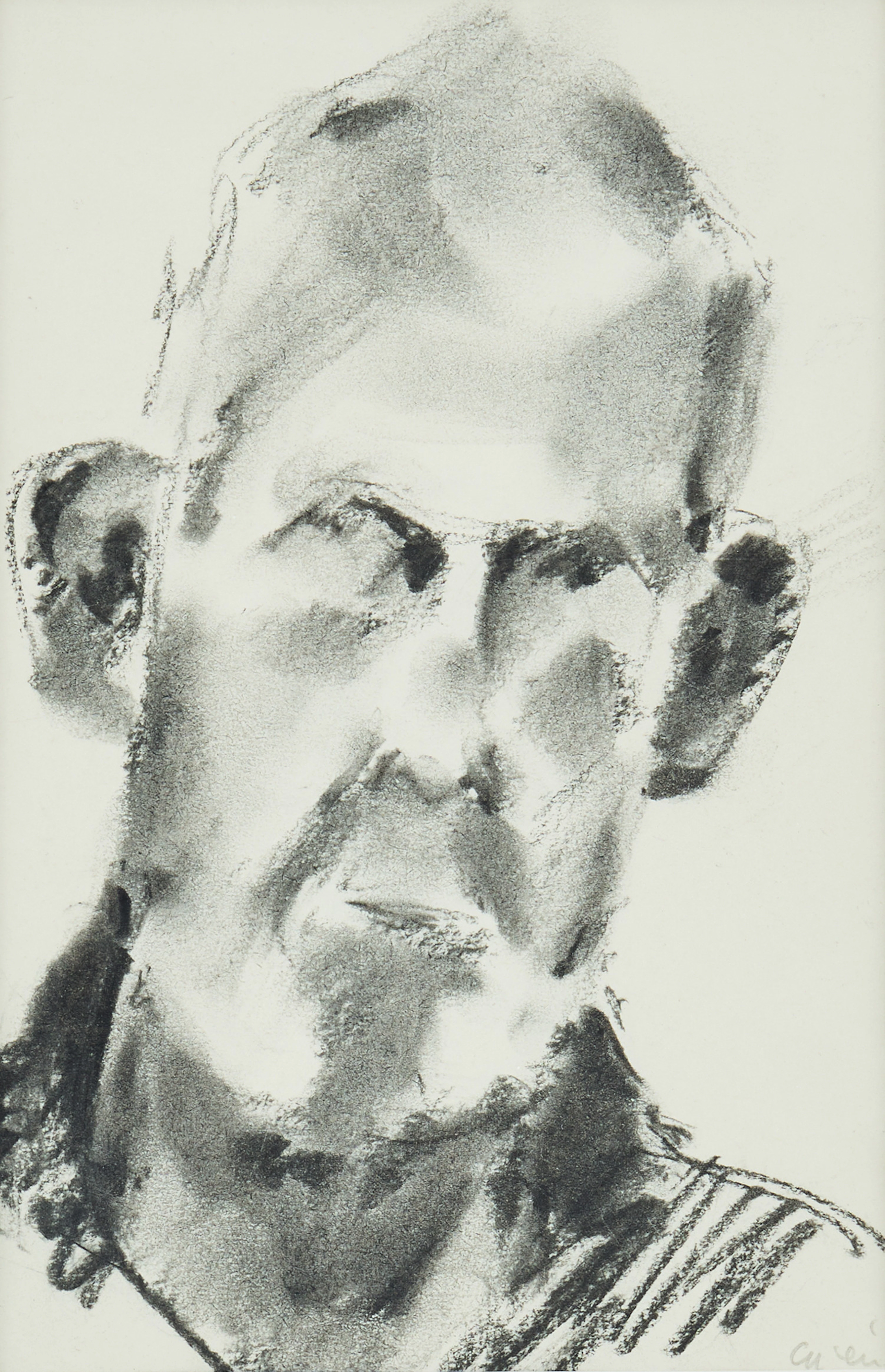 GUNNAR CYRÉN. Självporträtt.