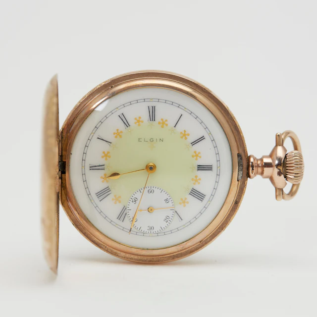 ELGIN NATIONAL WATCH CO. Savonnette-Taschenuhr, 'Pilot' Fancy Dial