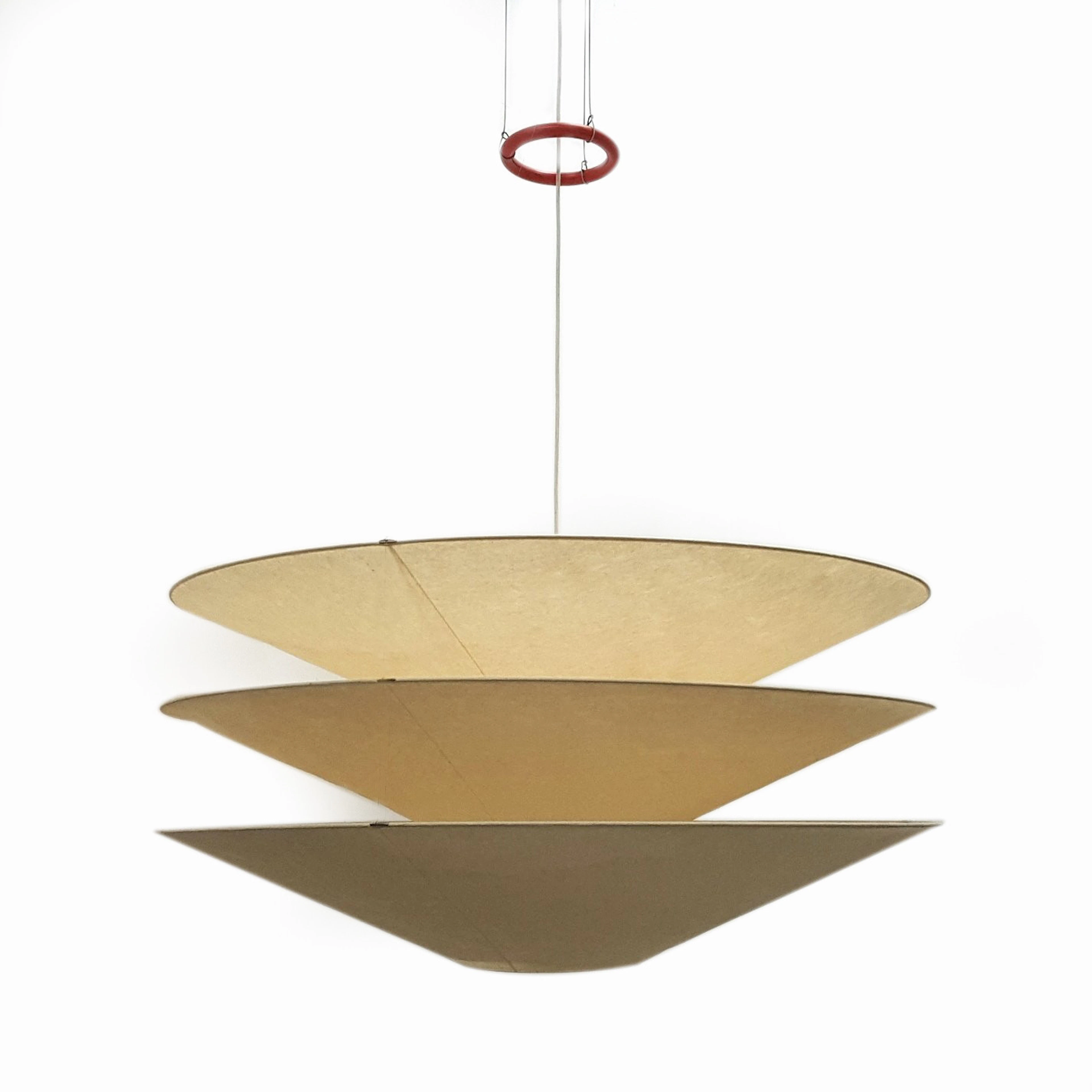 INGO MAURER. "Flotation pendant", metall samt japanpapper, omgjort fäste.