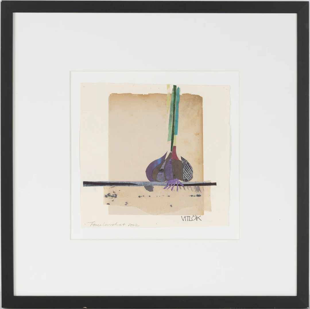 TONIE LEWENHAUPT (FÖDD 1937). "Vitlök", collage, signerad och daterad
