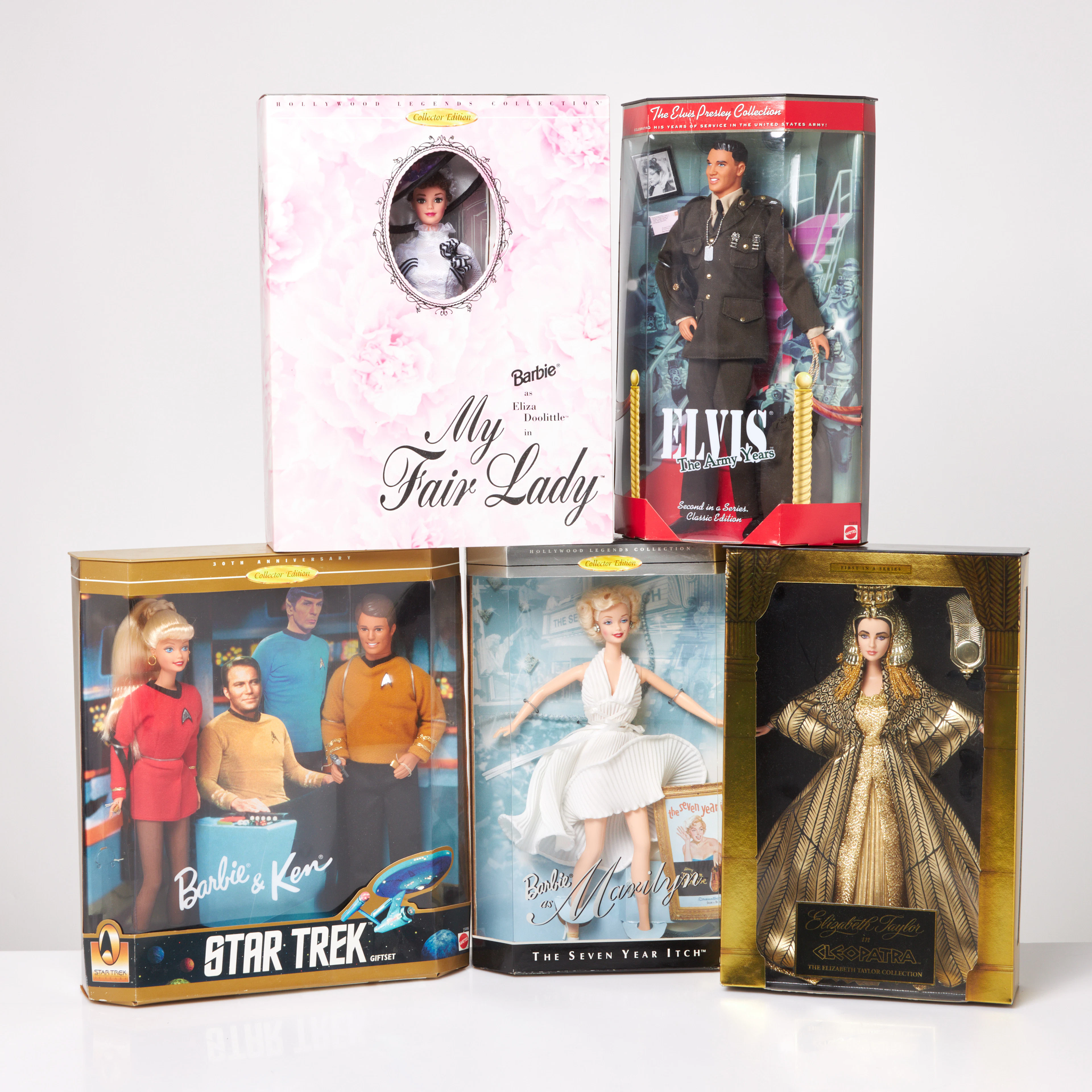 MATTEL, 5 st, "Elvis The Army Years" 1999, "Barbie as Marilyn" 1997