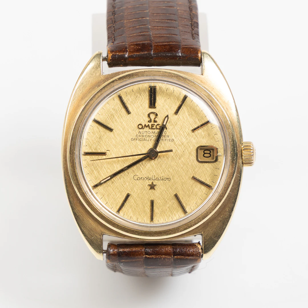 OMEGA, Constellation, armbandsur, 33 (40) mm, guld på stål, ca 1970.