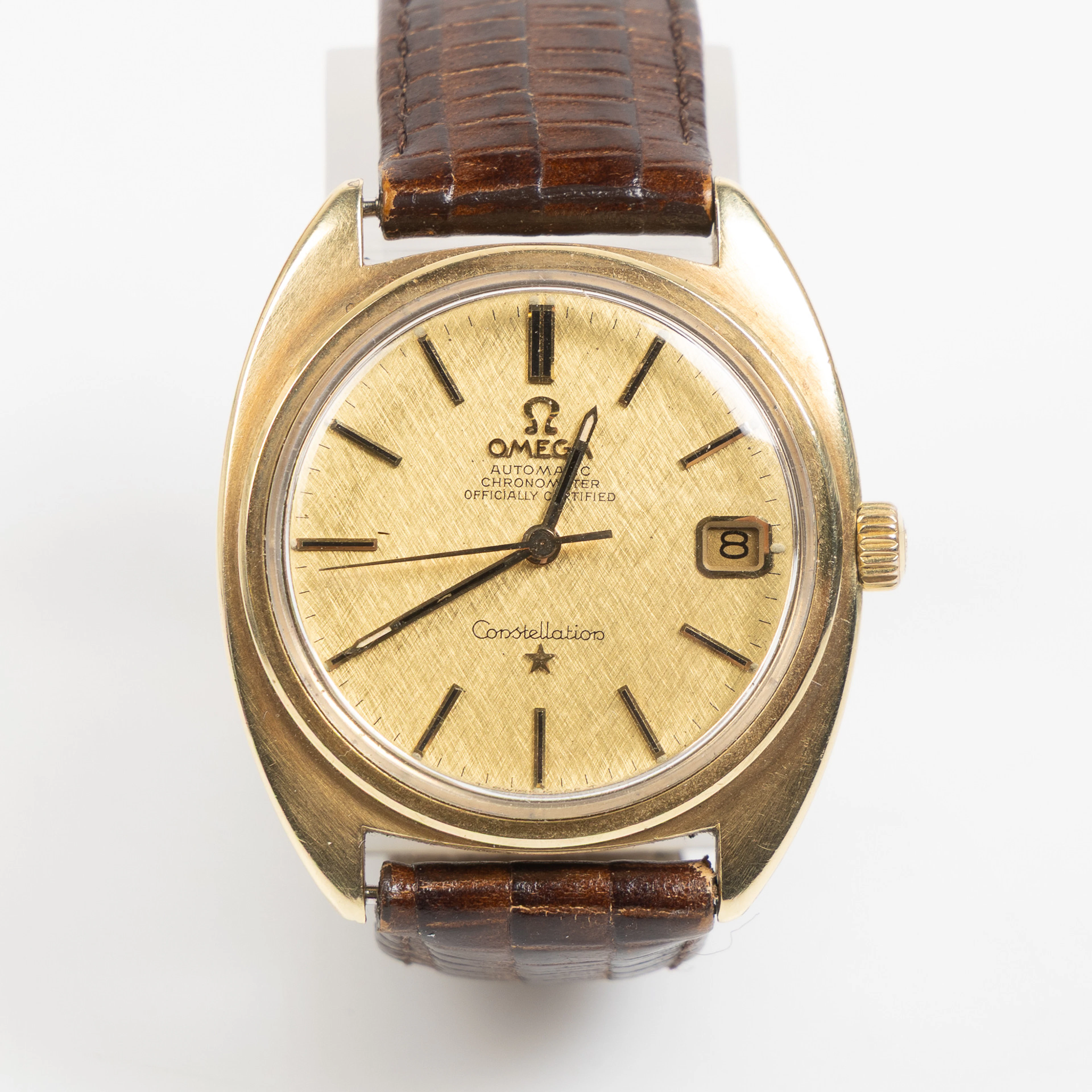 OMEGA, Constellation, armbandsur, 33 (40) mm, guld på stål, ca 1970.