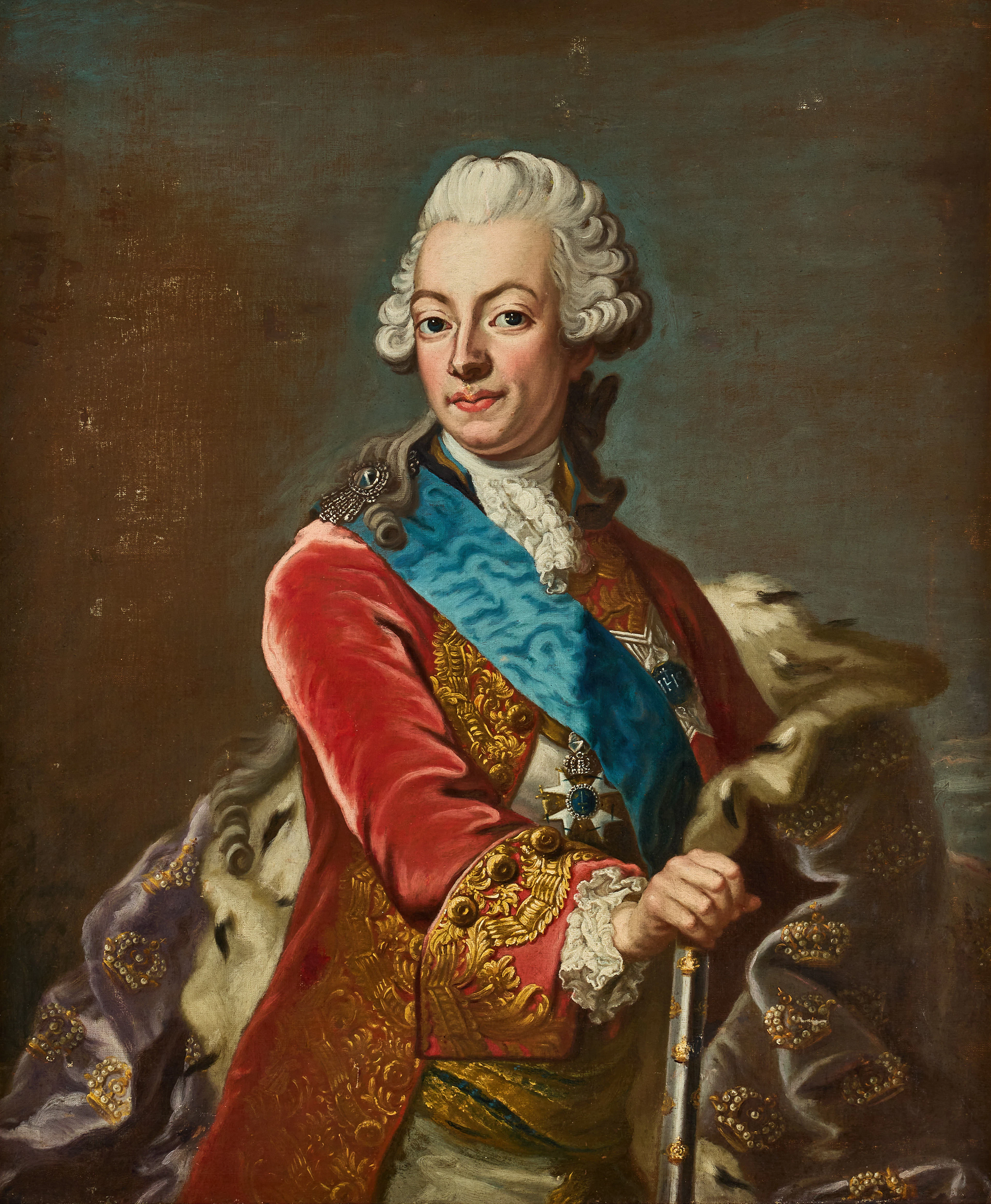 JAKOB BJÖRCK (1726-1793). Porträtt föreställande kung Gustav III (1746-1792)
