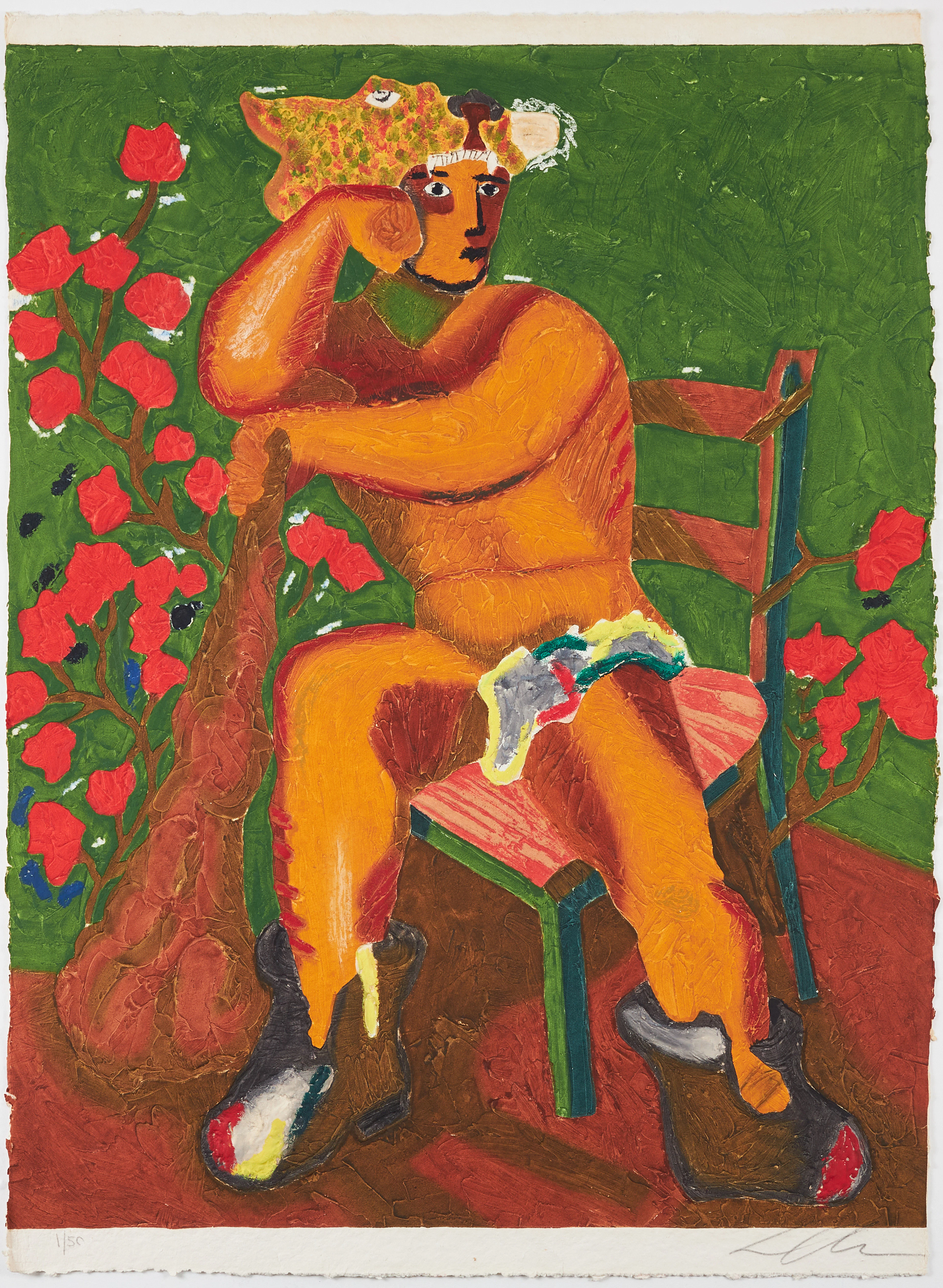 SANDRO CHIA (FÖDD 1946). figurscen, carborundumetsning, signerad och