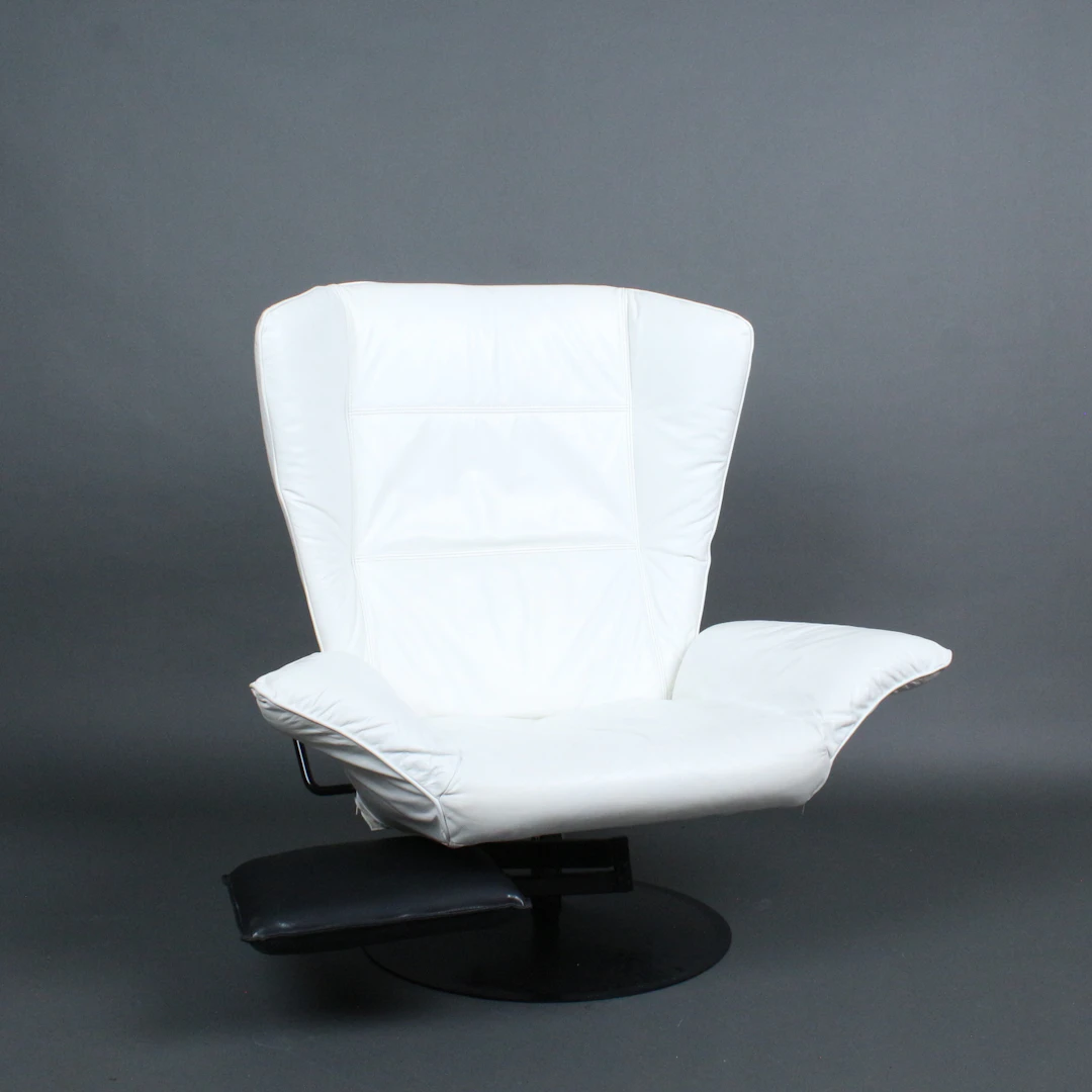 MARZIO CECCHI. Sessel / Lounge Chair, Stahl, Leder, 1970er Jahre, Italien.