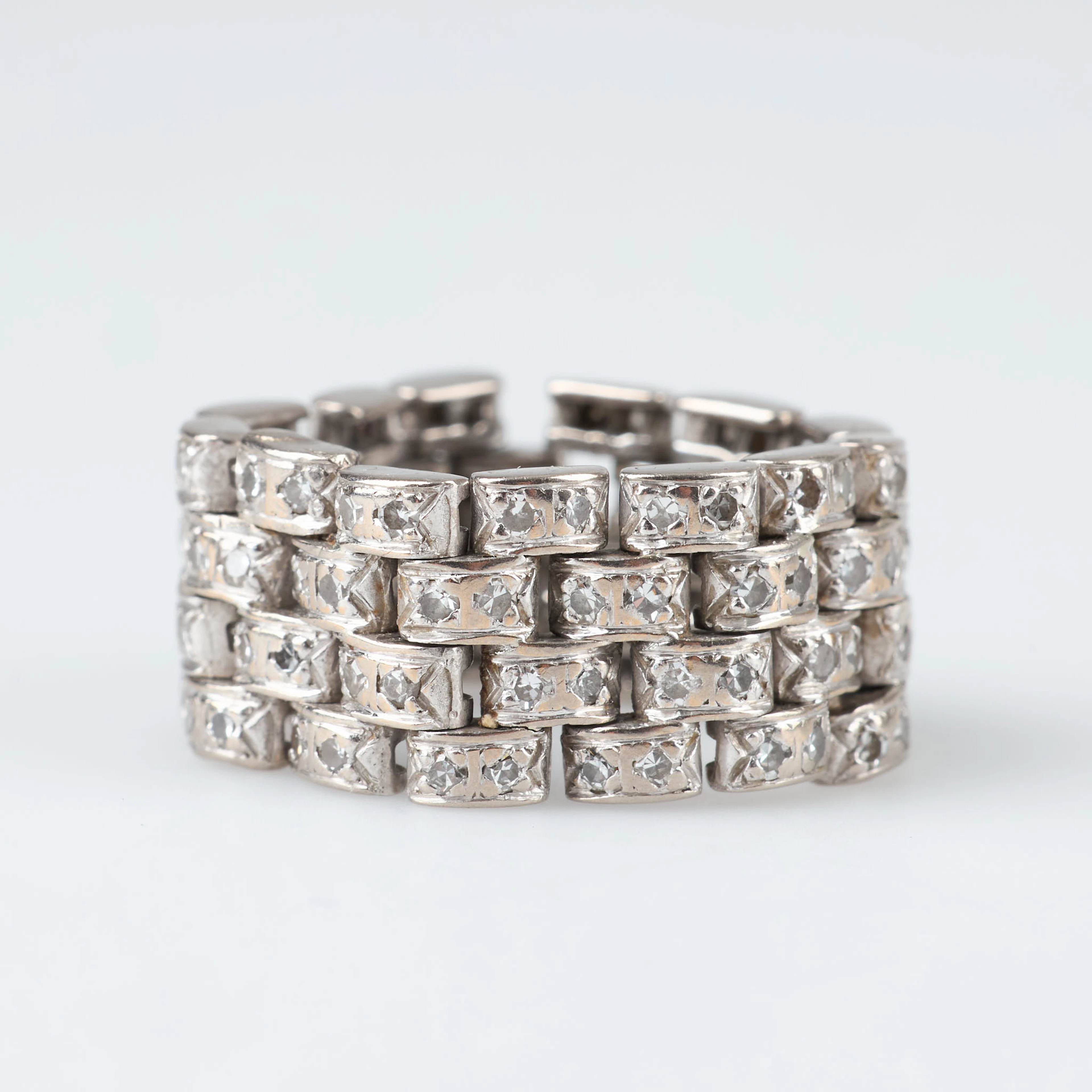 DIAMANTRING, 18K vitguld, Ø ca 16,25.