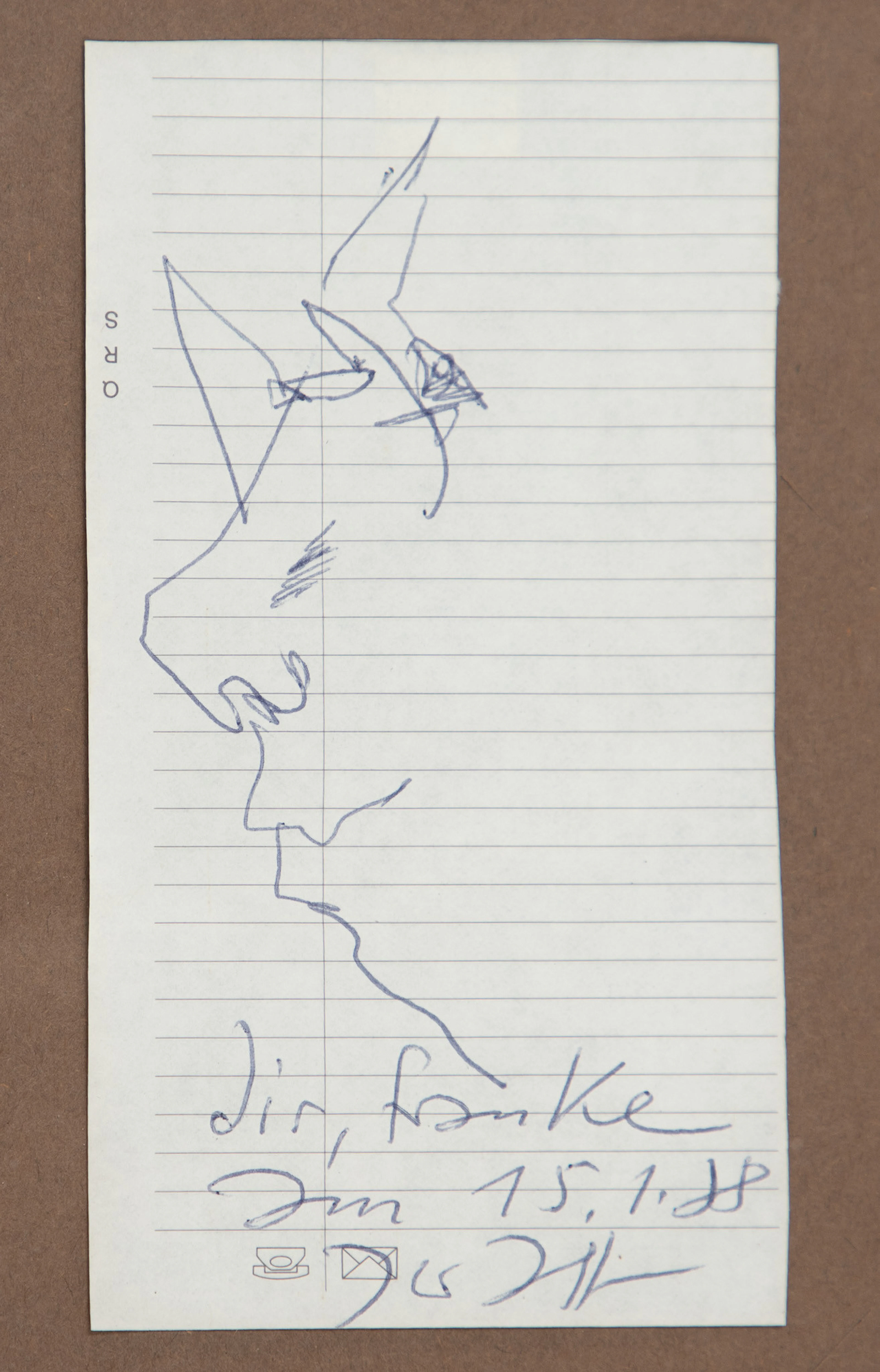 HORST JANSSEN (1929-1995). Selbstprotrait - Gelegenheitszeichnung.