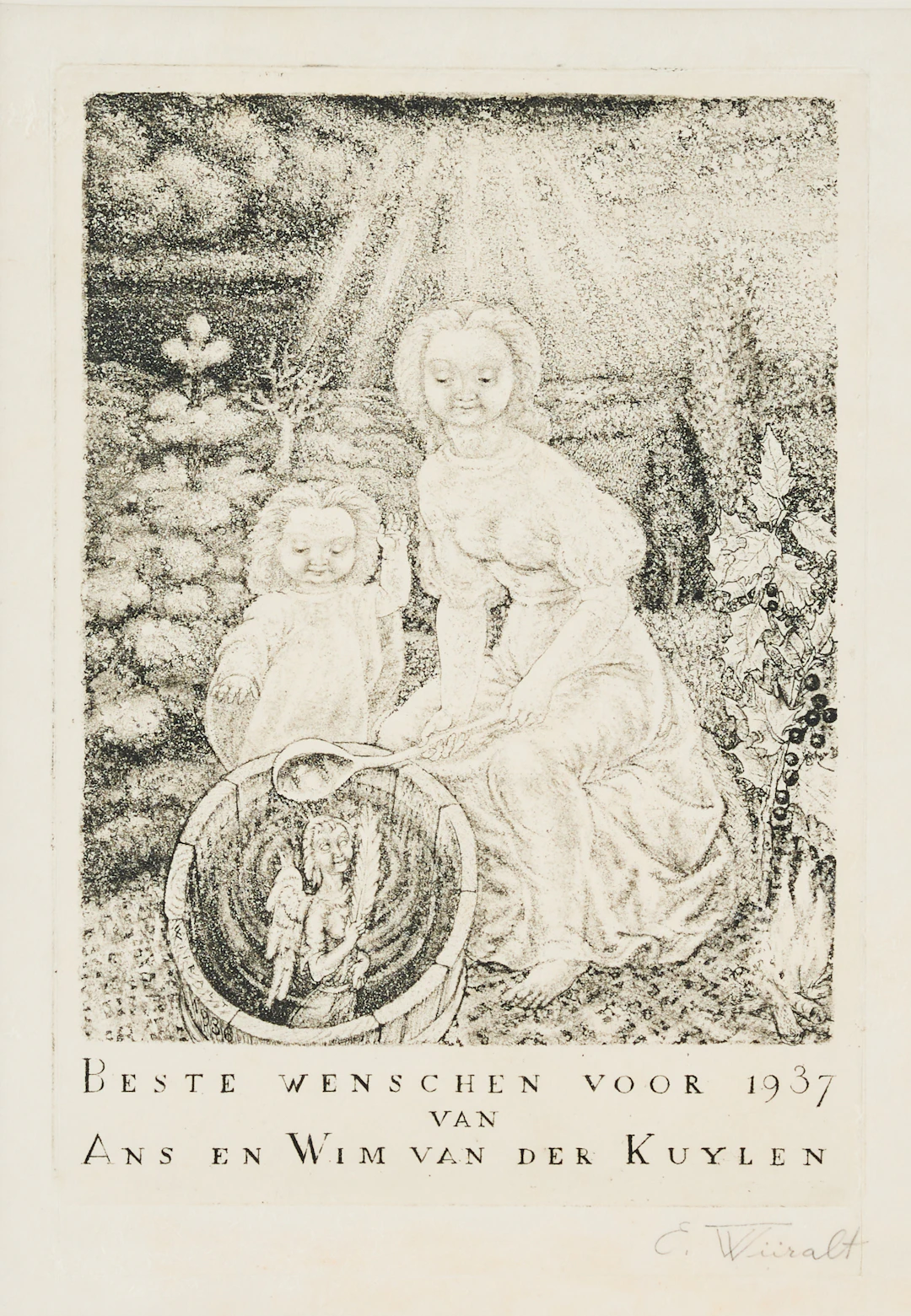 EDUARD WIIRALT. "Beste wenschen voor 1937 van Ans en Wim van der Kuylen".