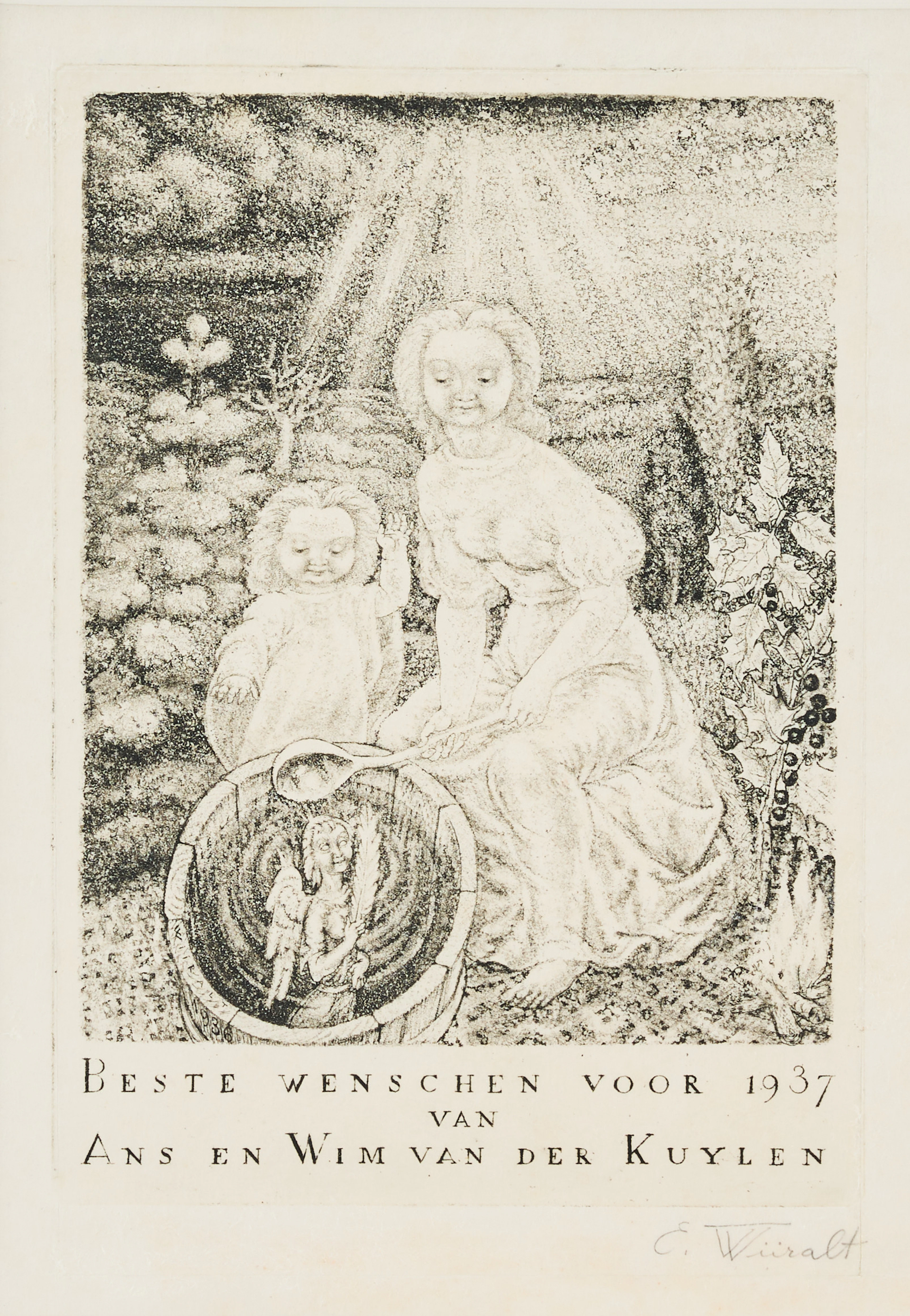 EDUARD WIIRALT. "Beste wenschen voor 1937 van Ans en Wim van der Kuylen".
