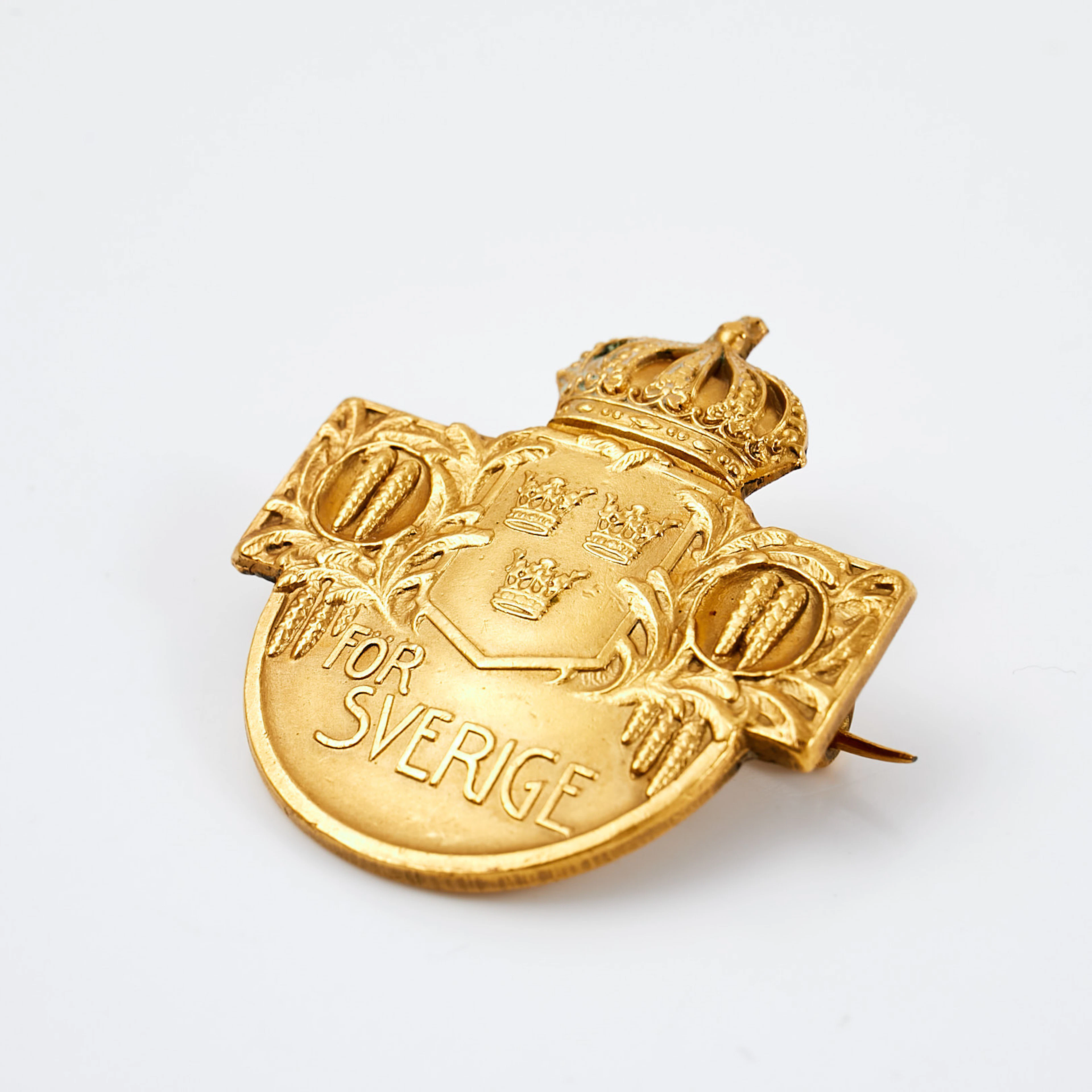 MEDALJ, 9 k guld, "För Sverige", CG. Hallberg.