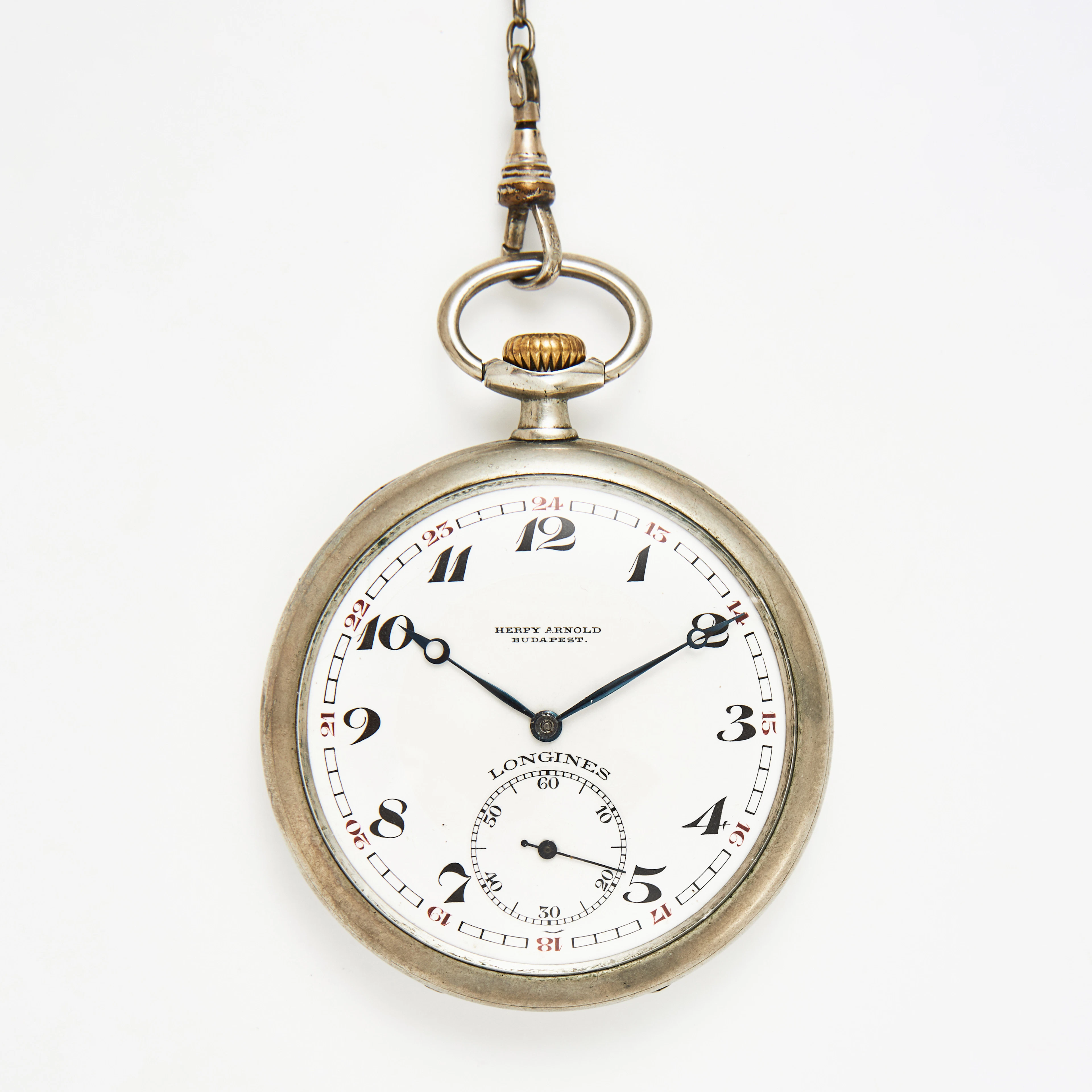 LONGINES, "Herpy Arnold", fickur, 50,5 mm, vitmetall, ca 1926.