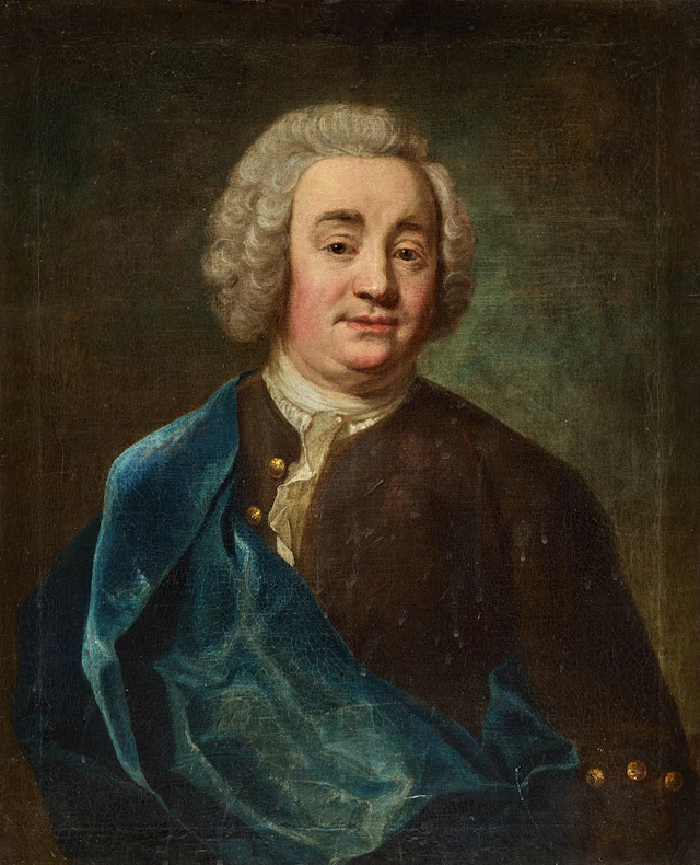 JOHAN HENRIK SCHEFFEL (1690-1781). Tillskriven. Porträtt möjligen