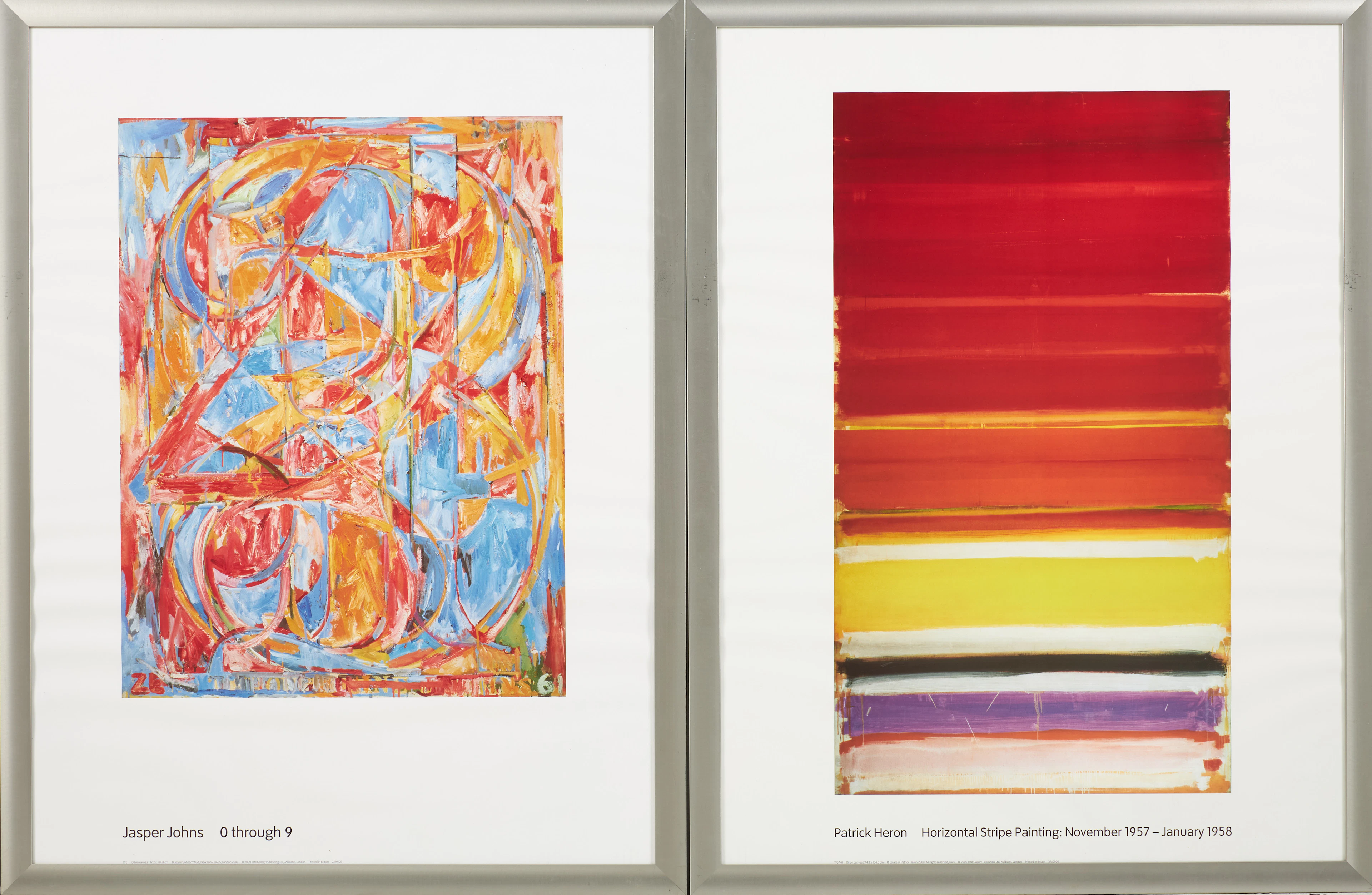 PATRICK HERON & JASPER JOHNS. EFTER. offsettryck, 2 st, "Horizontal