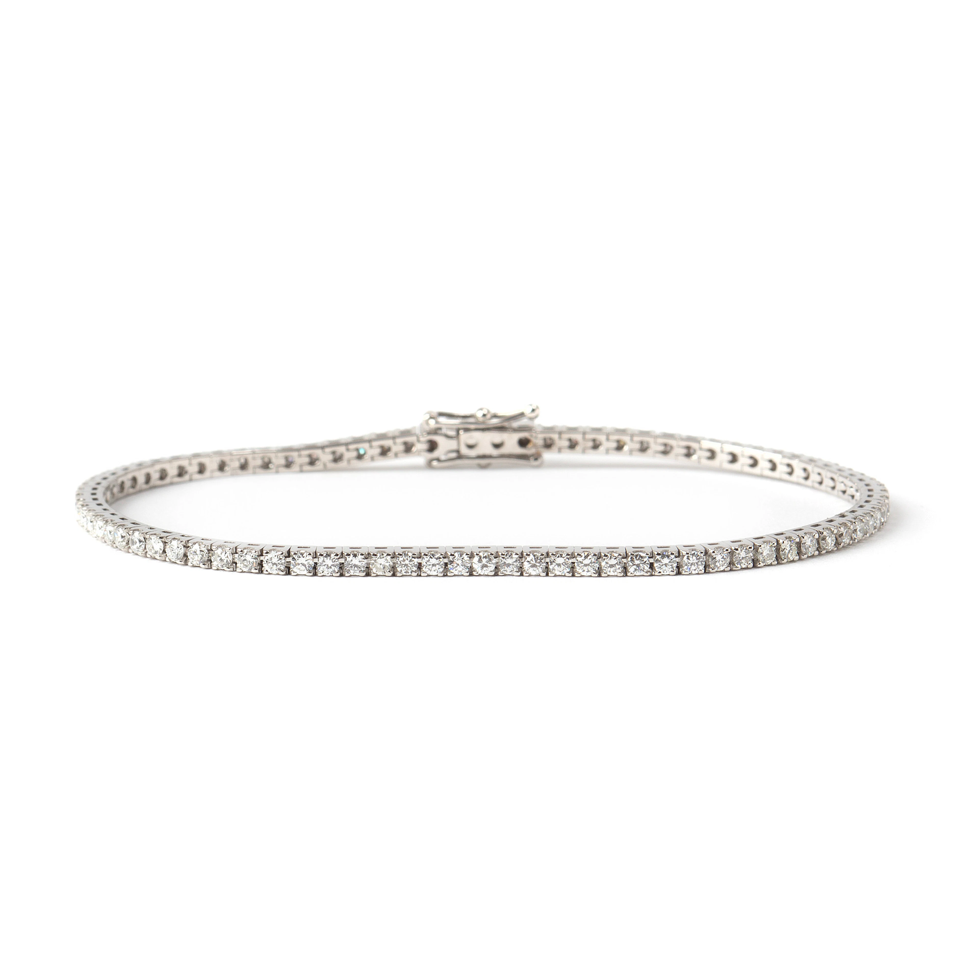 ARMBAND, sk tennisarmband, 18K vitguld med diamanter.