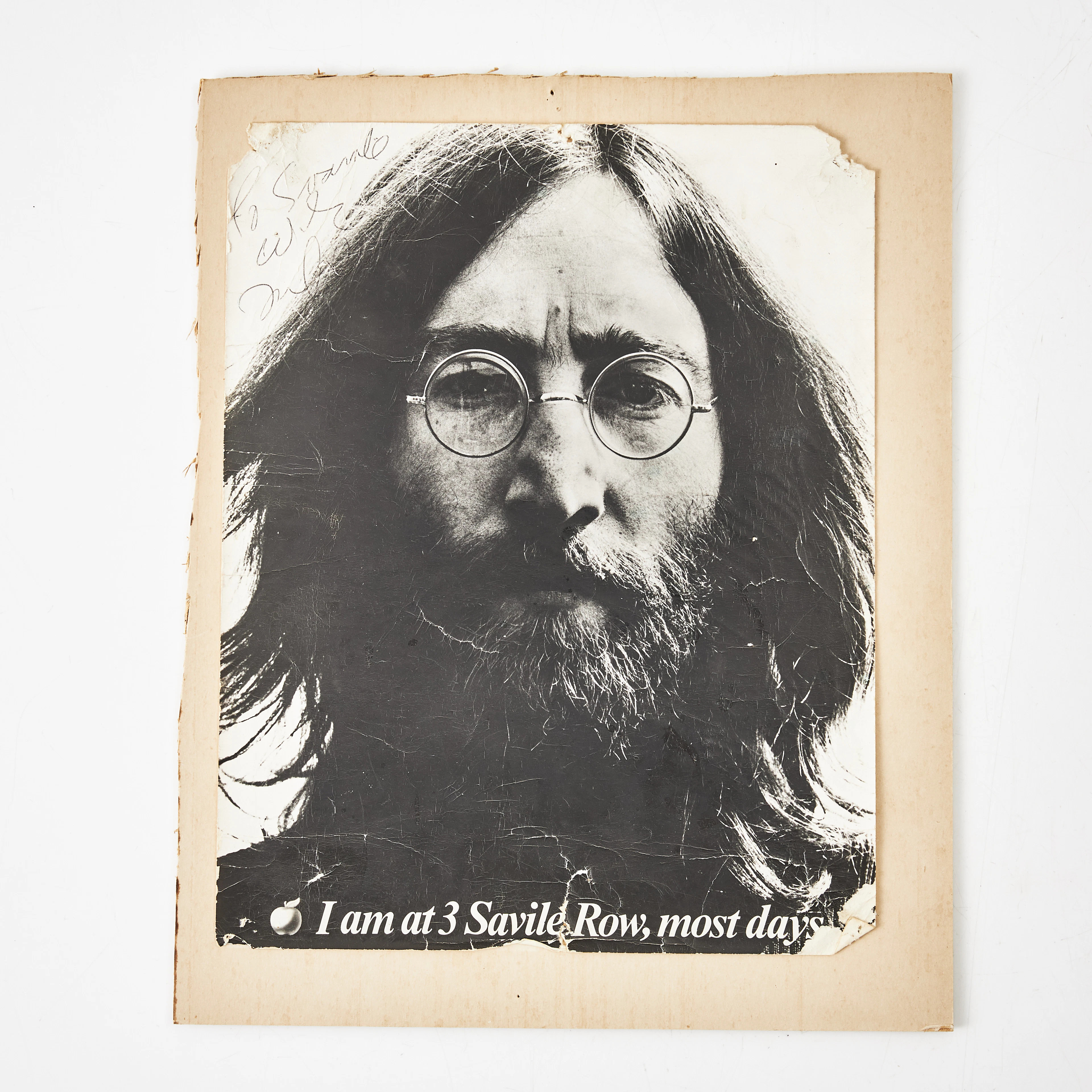 JOHN LENNON, signatur på bild/ affisch "To Svante w l John Lennon".