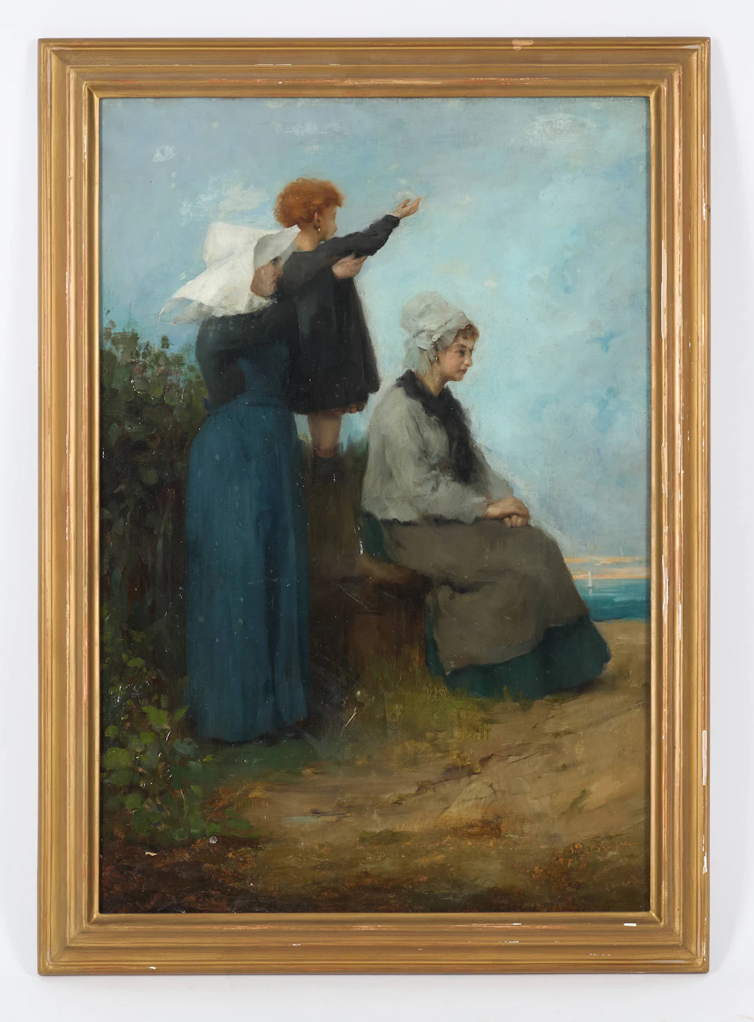 OIDENTIFIERAD KONSTNÄR, farväl till sjömannen, signerad, 1800-talet