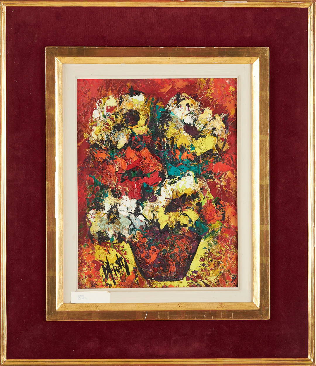 HENRI D´ANTY. ( 1910-1998) olja på duk, blomsterstilleben, signerad, Frankrike.